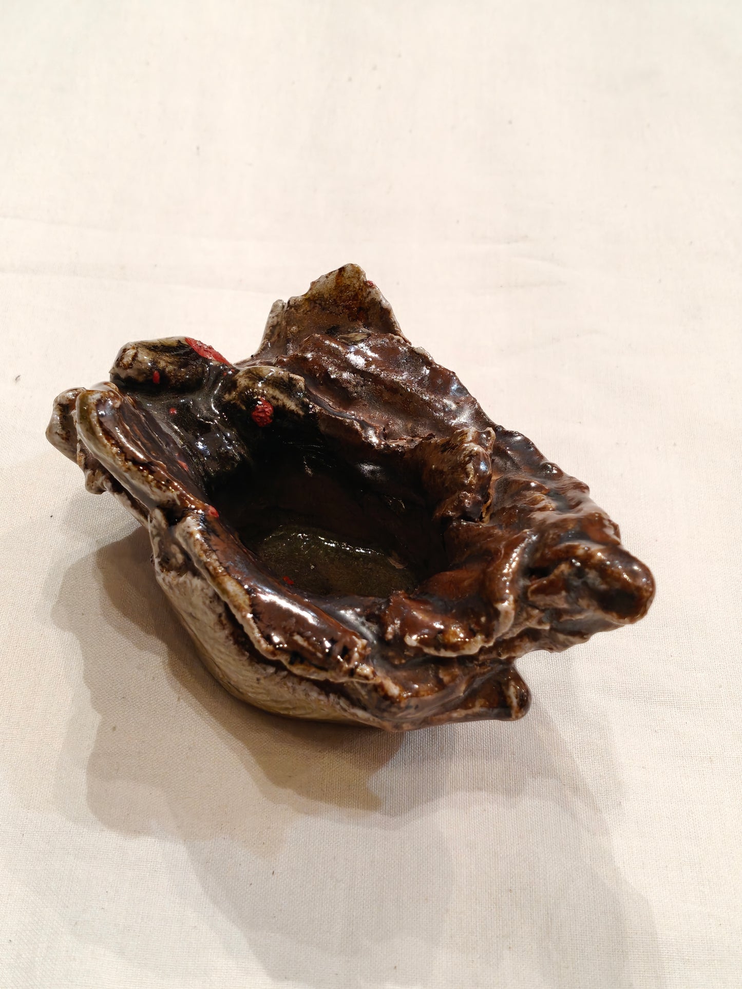 Brown log shaped Ceramic unique handcrafted ash tray
