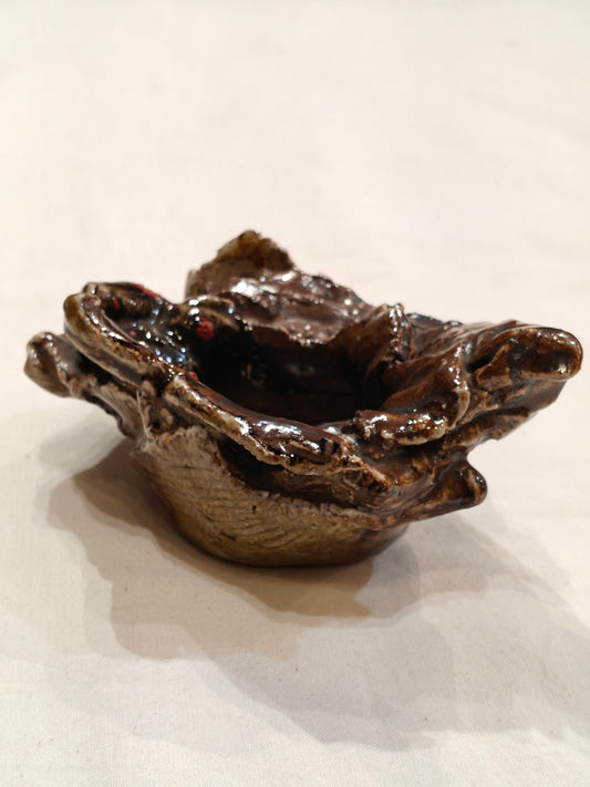 Brown log shaped Ceramic unique handcrafted ash tray