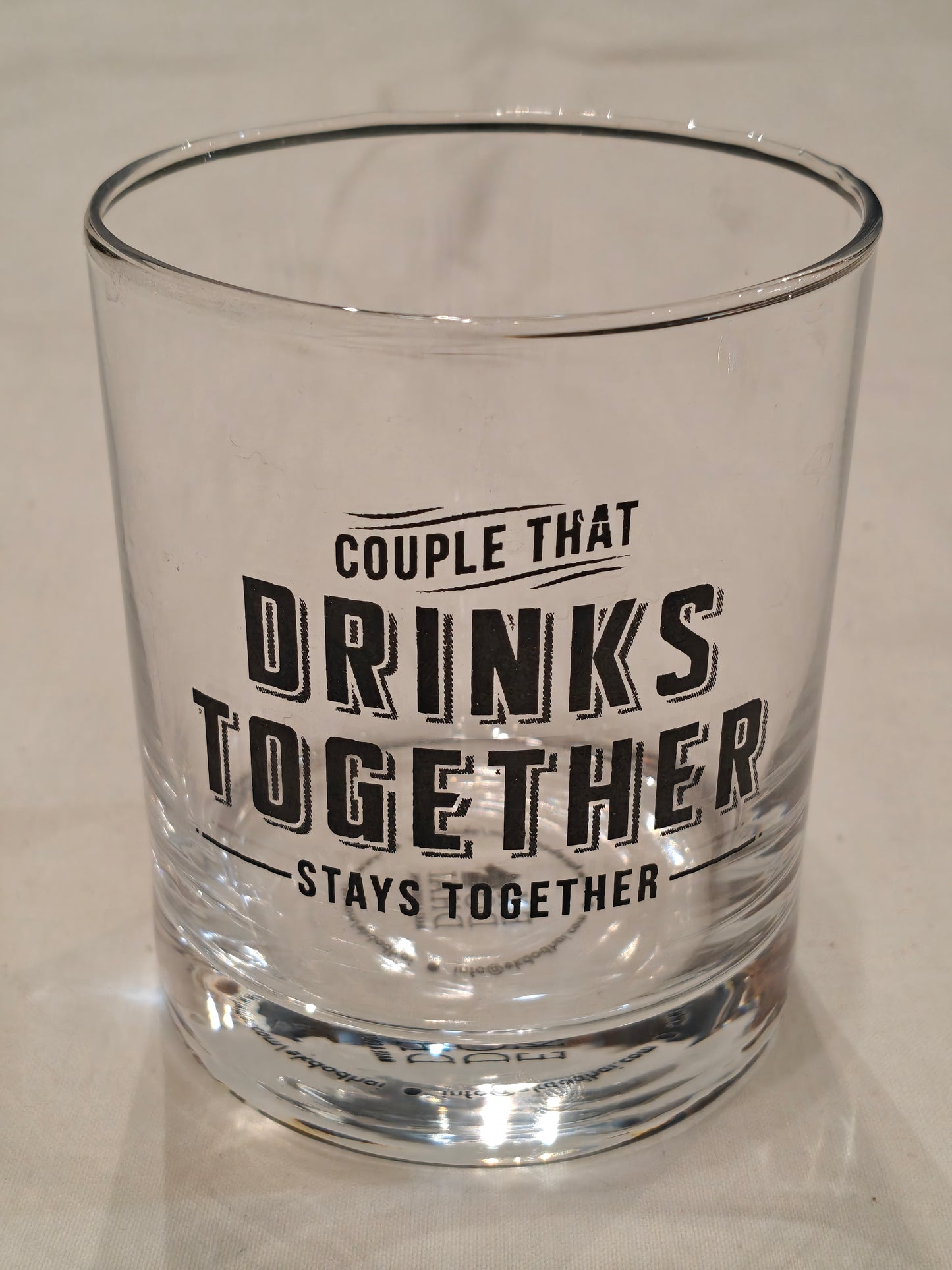 Quirky whiskey glasses with quote prints - set of 2