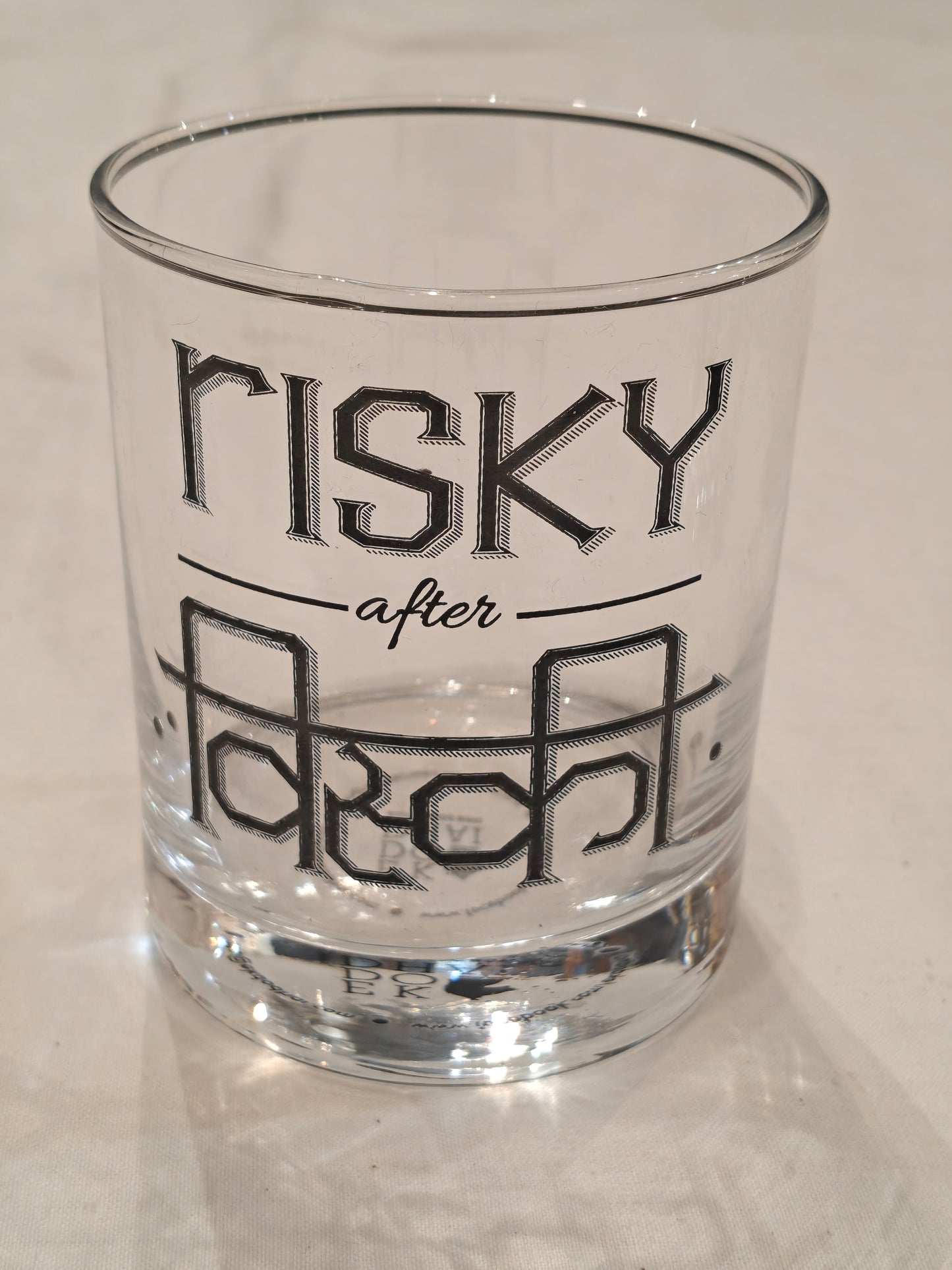 Quirky whiskey glasses with quote prints - set of 2