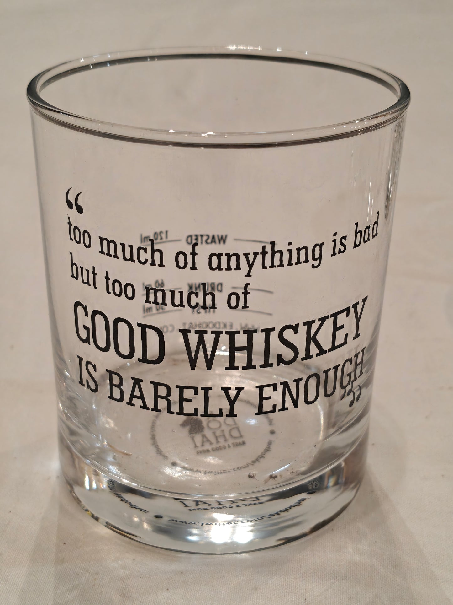 Quirky Whiskey glasses with fun whiskey quotes - set of 4