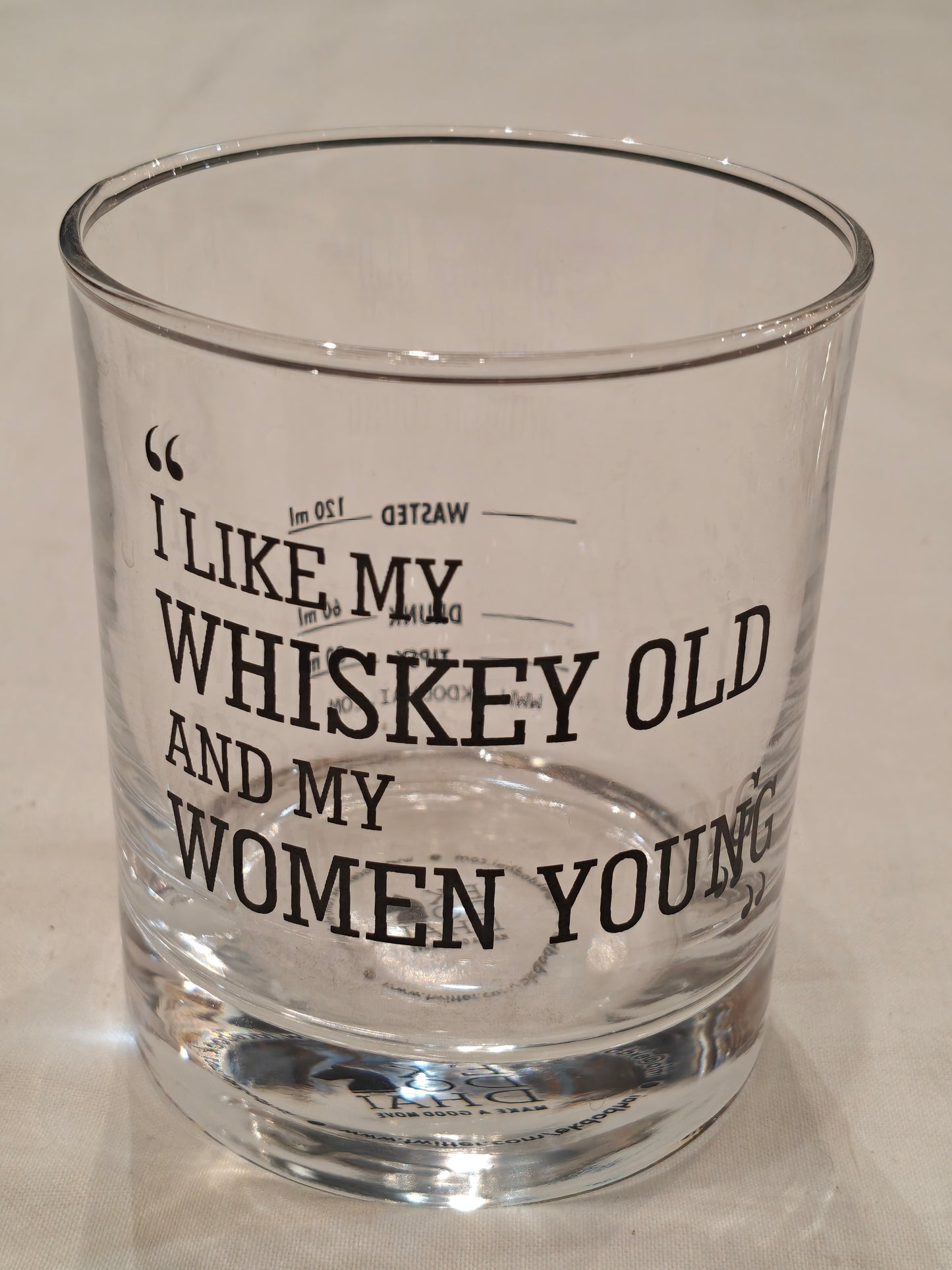 Quirky Whiskey glasses with fun whiskey quotes - set of 4