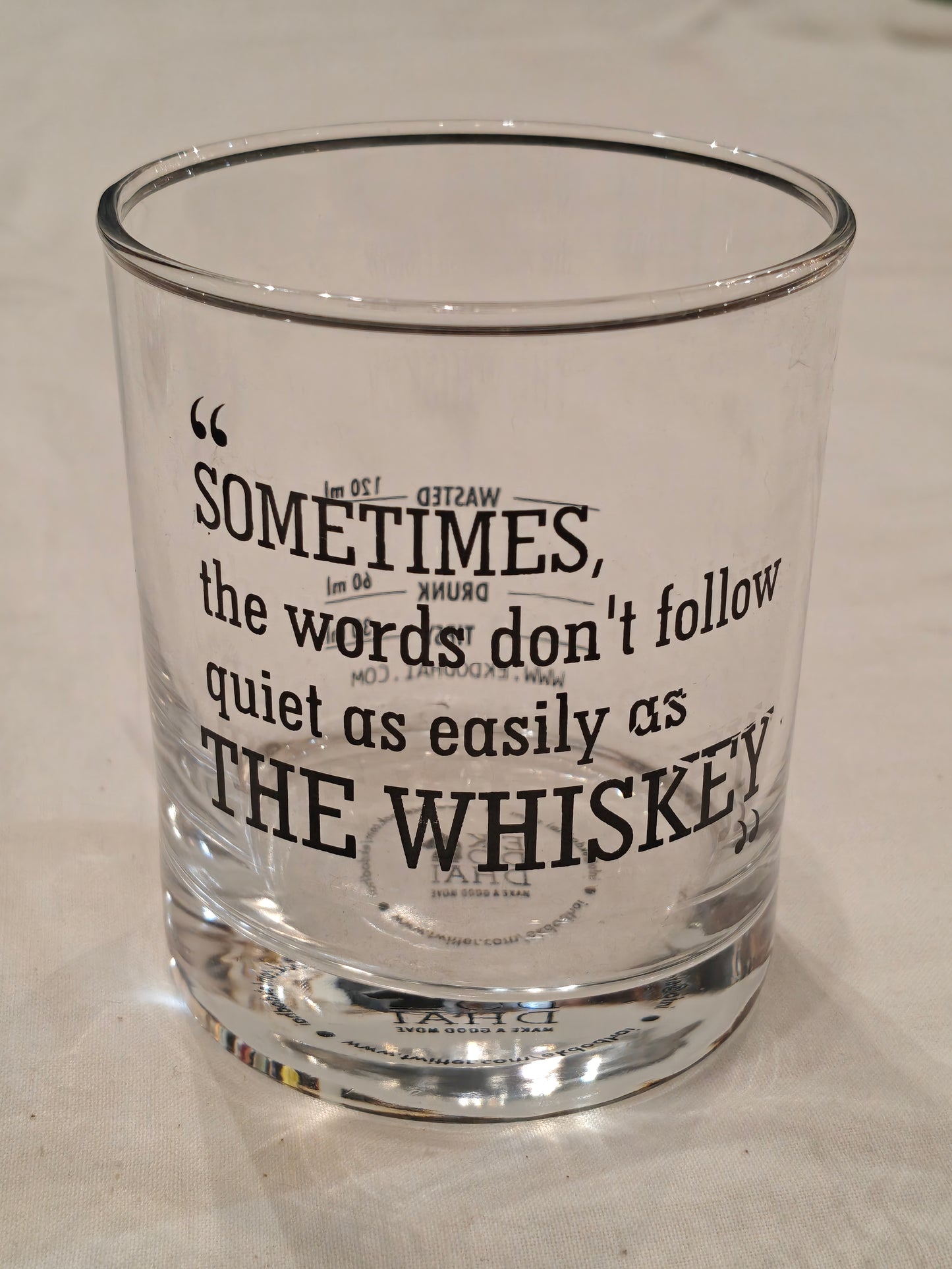 Quirky Whiskey glasses with fun whiskey quotes - set of 4