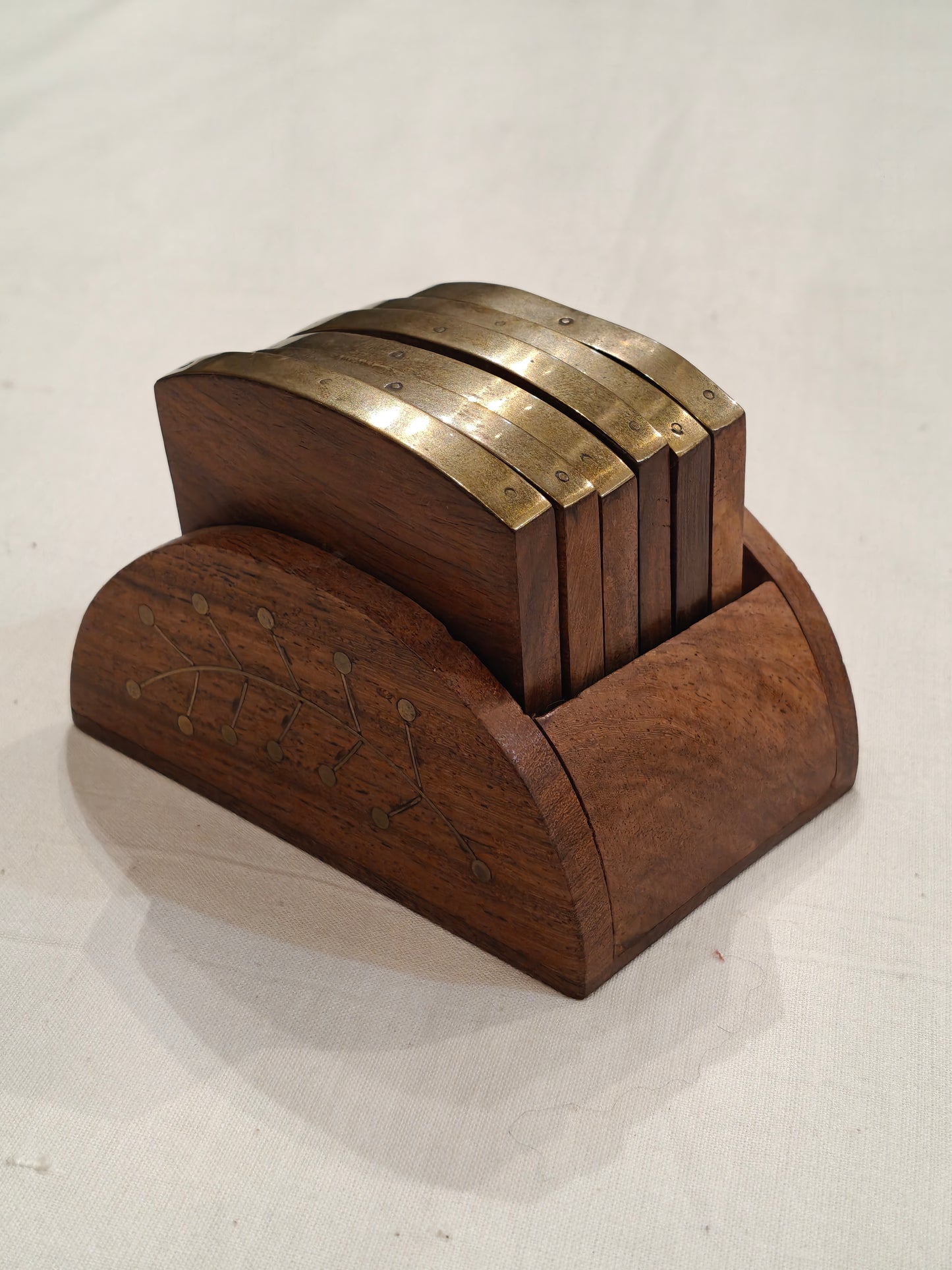 Wooden brass inlay work Coasters