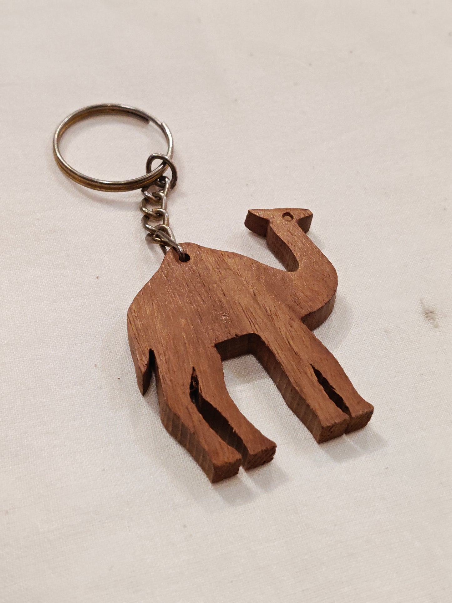 Camel wooden key ring