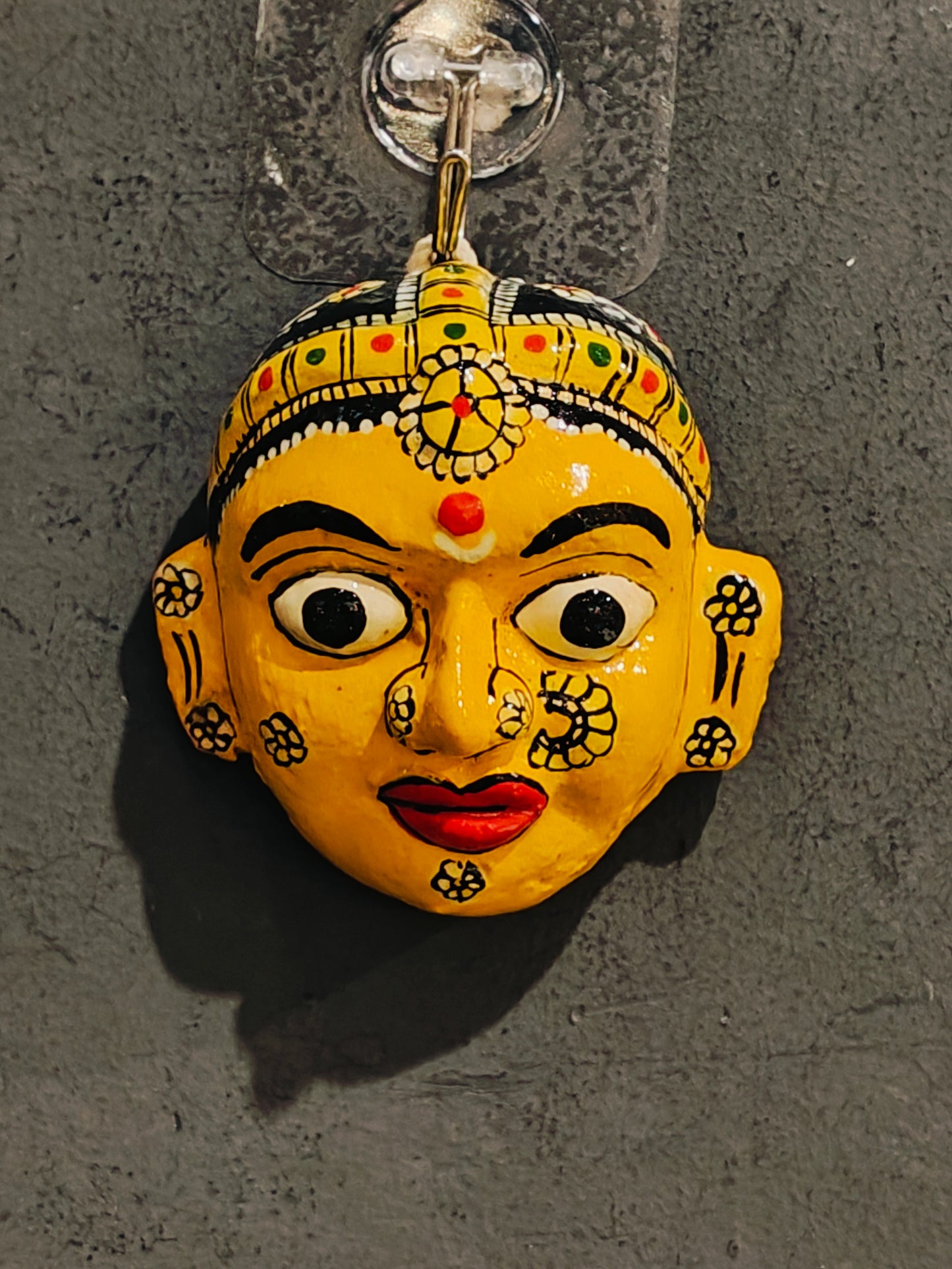 Man and Woman handcrafted Cheriyal mask pair - 3 inches size