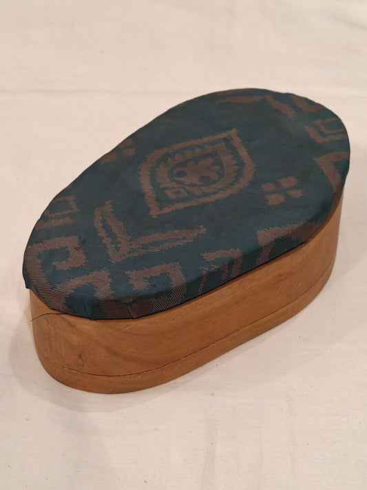 Handcrafted box with fabric covered lid