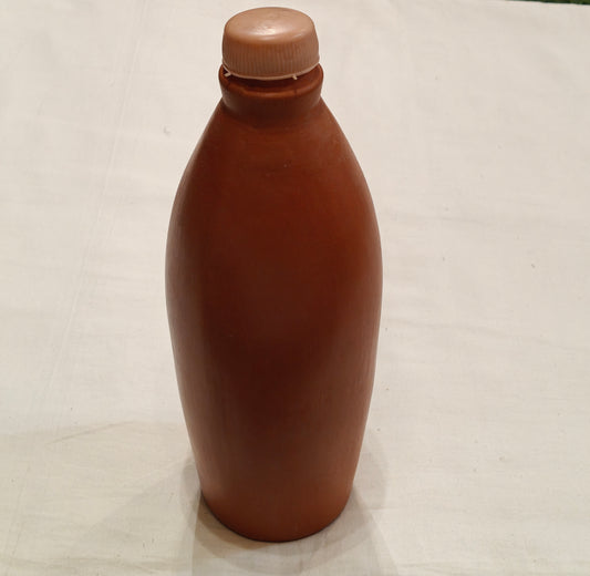Handcrafted bottle made of clay