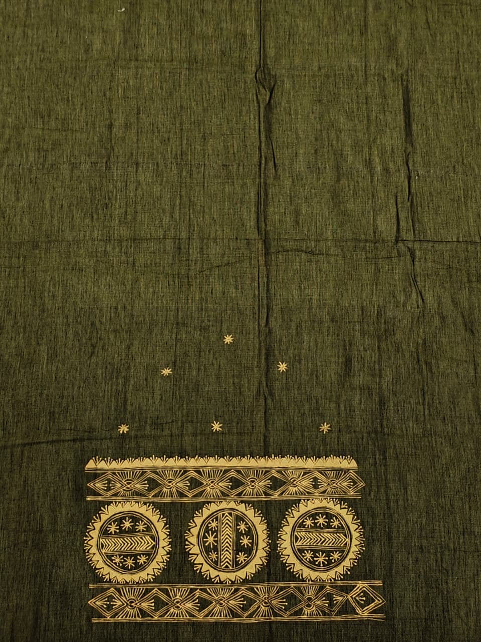 Hand crafted unstitched blouse fabrics on handloom cotton base - Hand painted / embroidered - click to see designs and colors