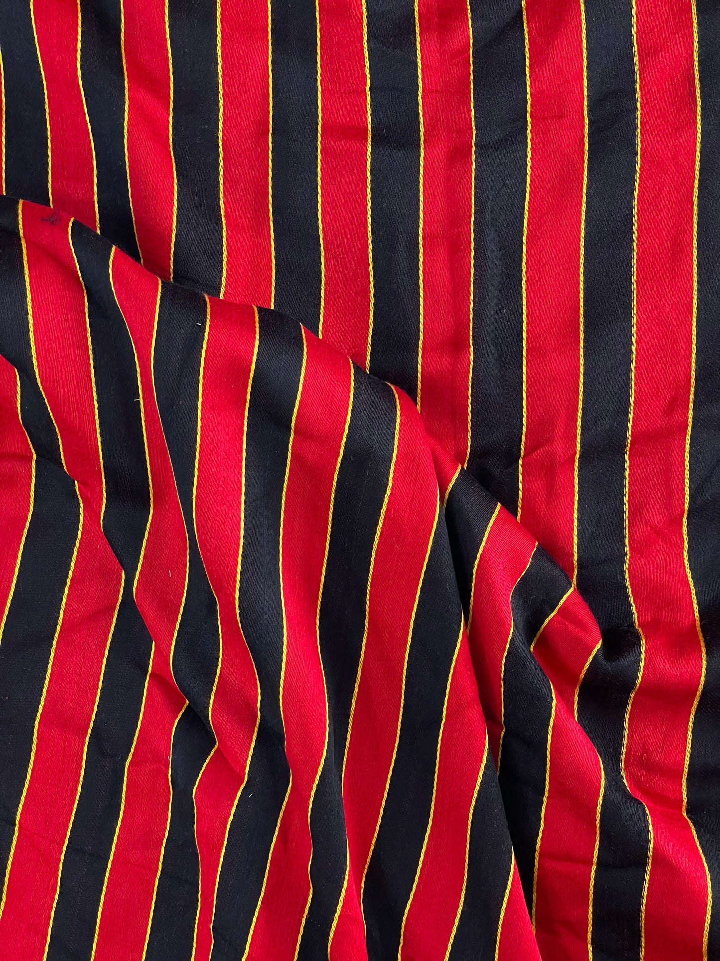 Red and black stripes Mashru handwoven fabric