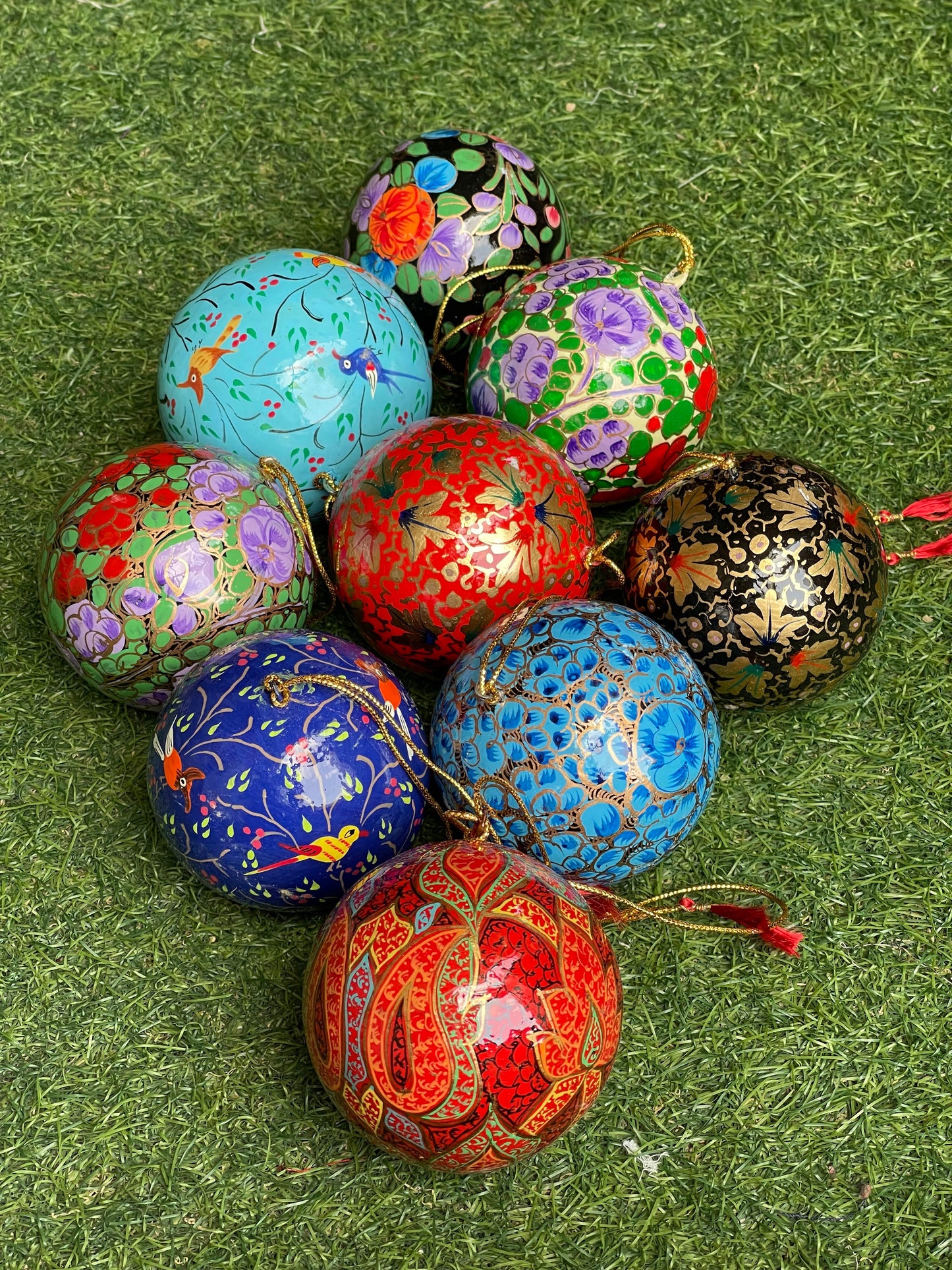 Papier mache ball hanging