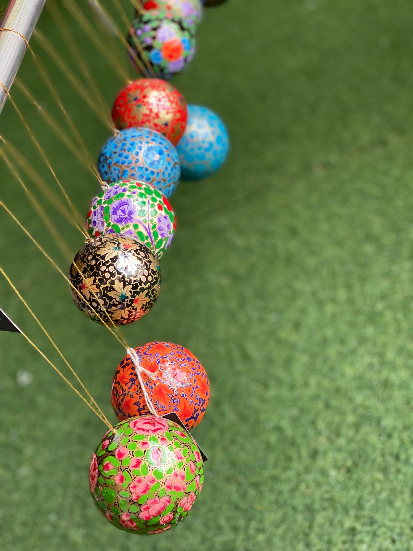 Papier mache ball hanging