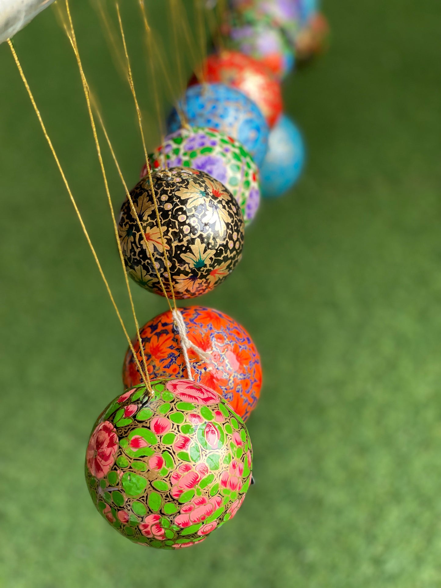 Papier mache ball hanging