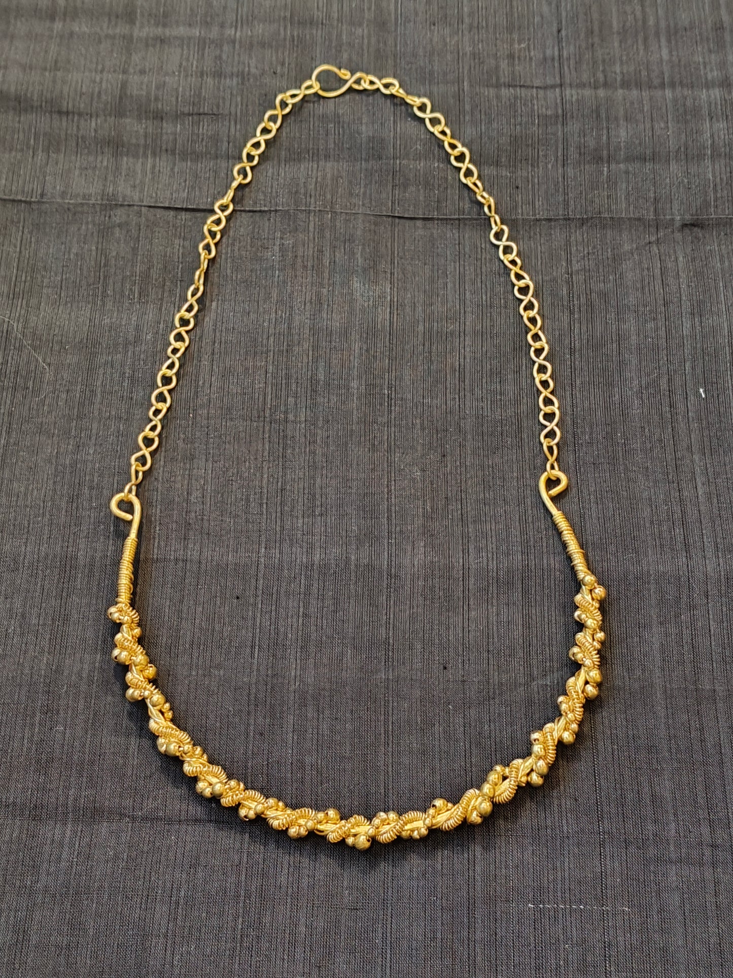 Brass twisted linked design handcrafted neckpiece