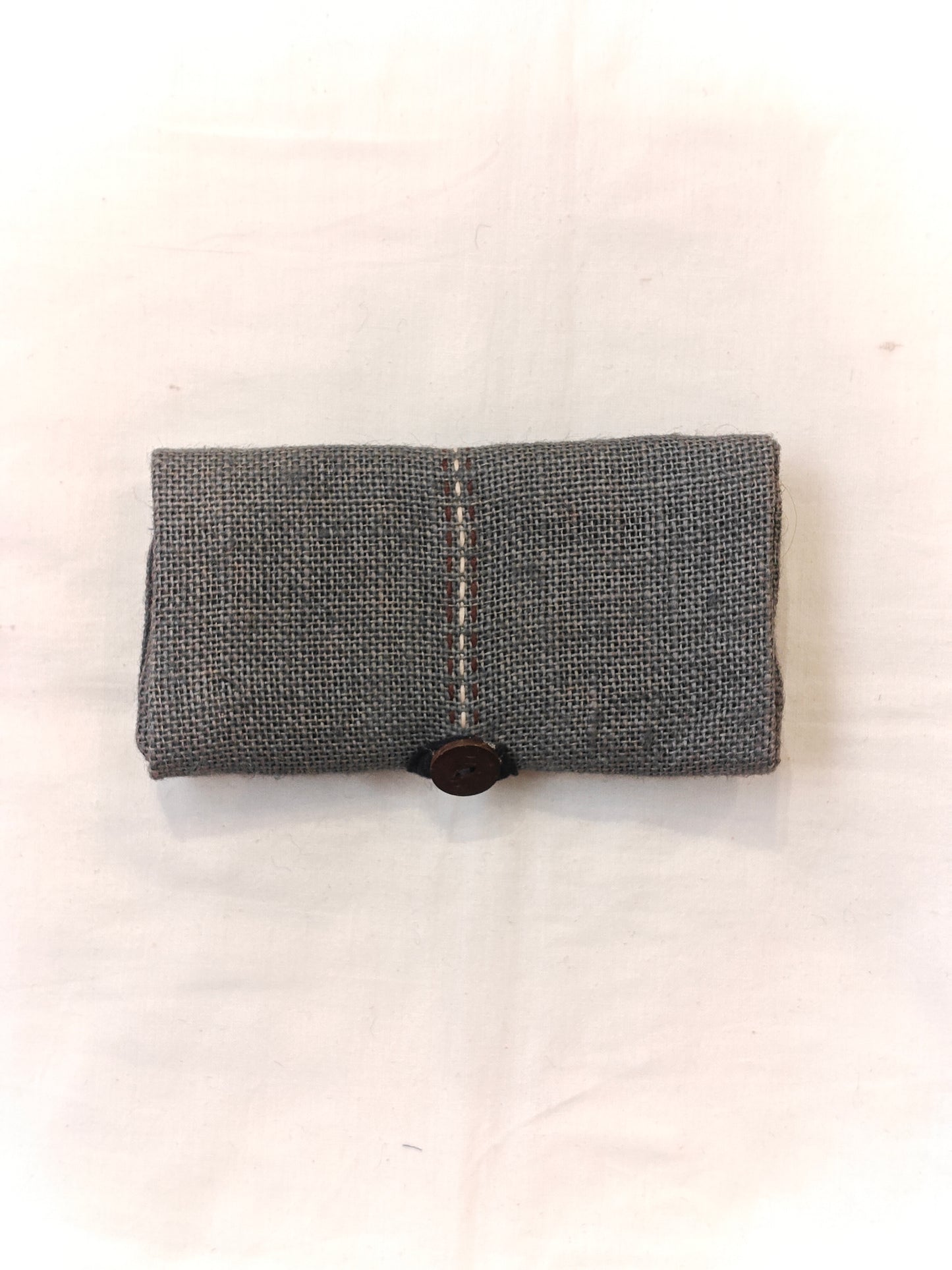 Jewelry travel foldable pouch - Handmade jute fabric