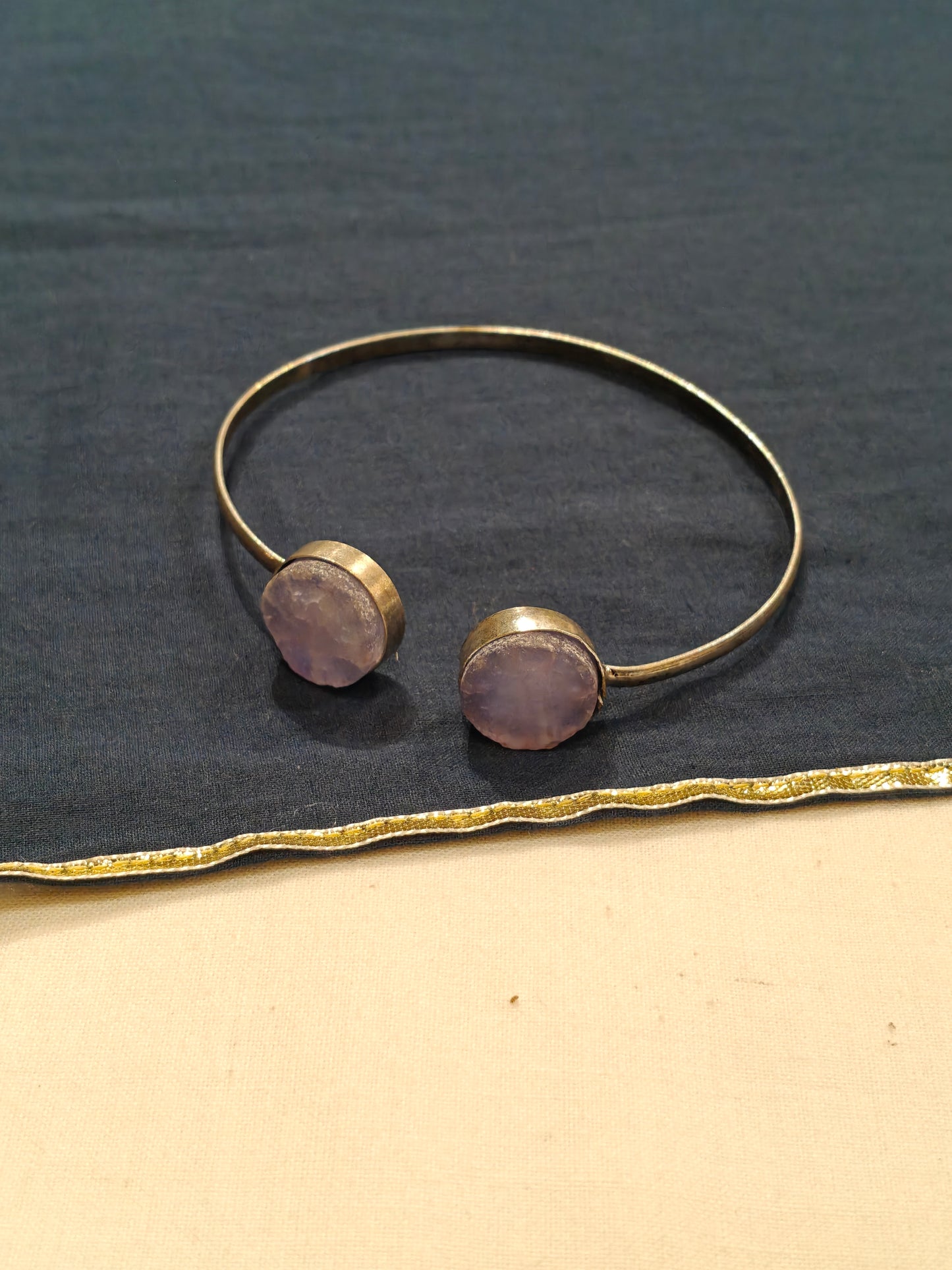 Open cuff bangle bracelet with stones - Multiple options available