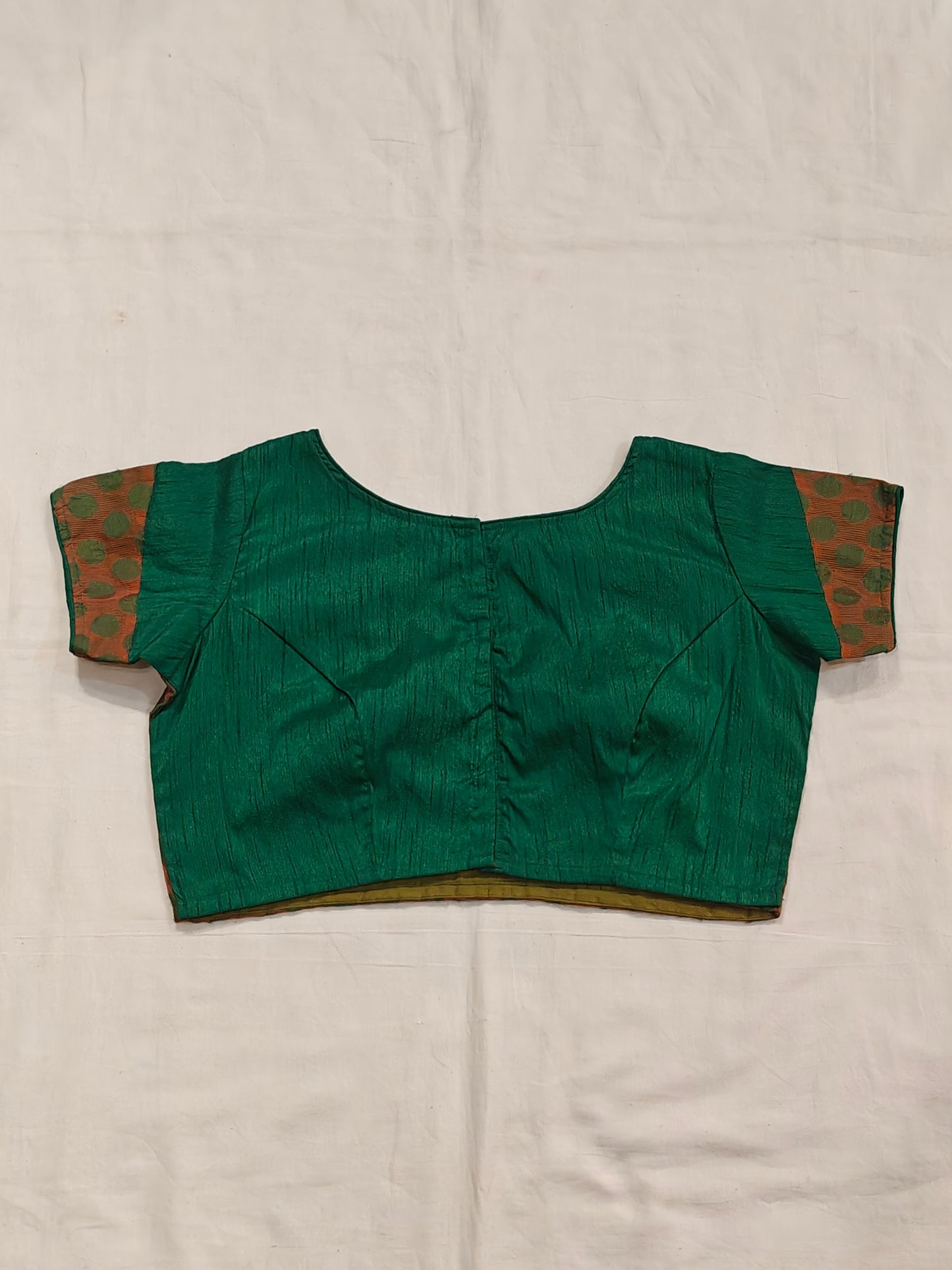 Green and orange circles design shirt sleeves blouse
