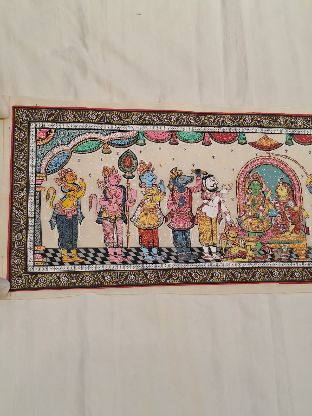 Patachitra hand-painted Rama pattabhishekam