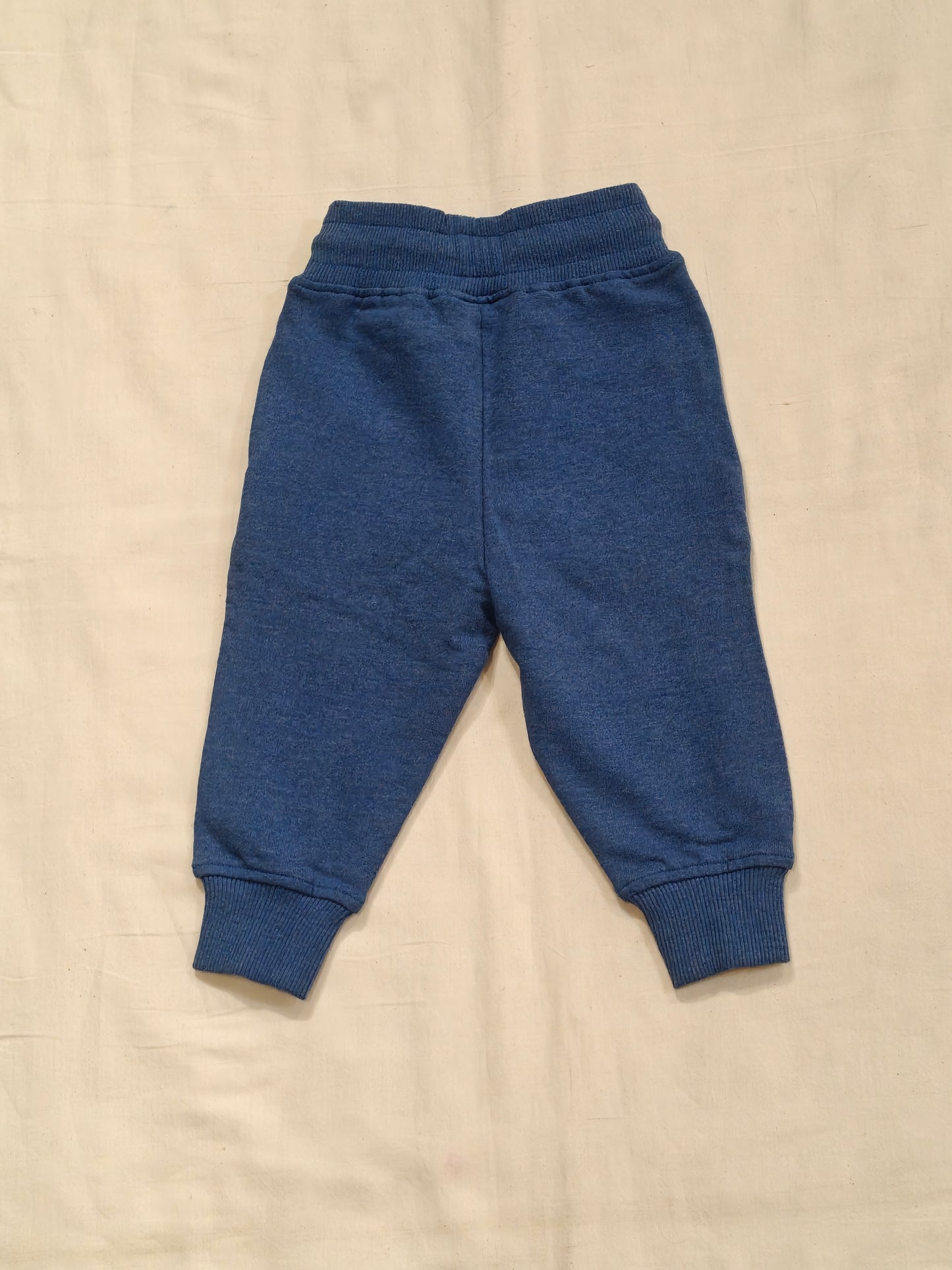 Blue cotton jogger with '10' print for boys