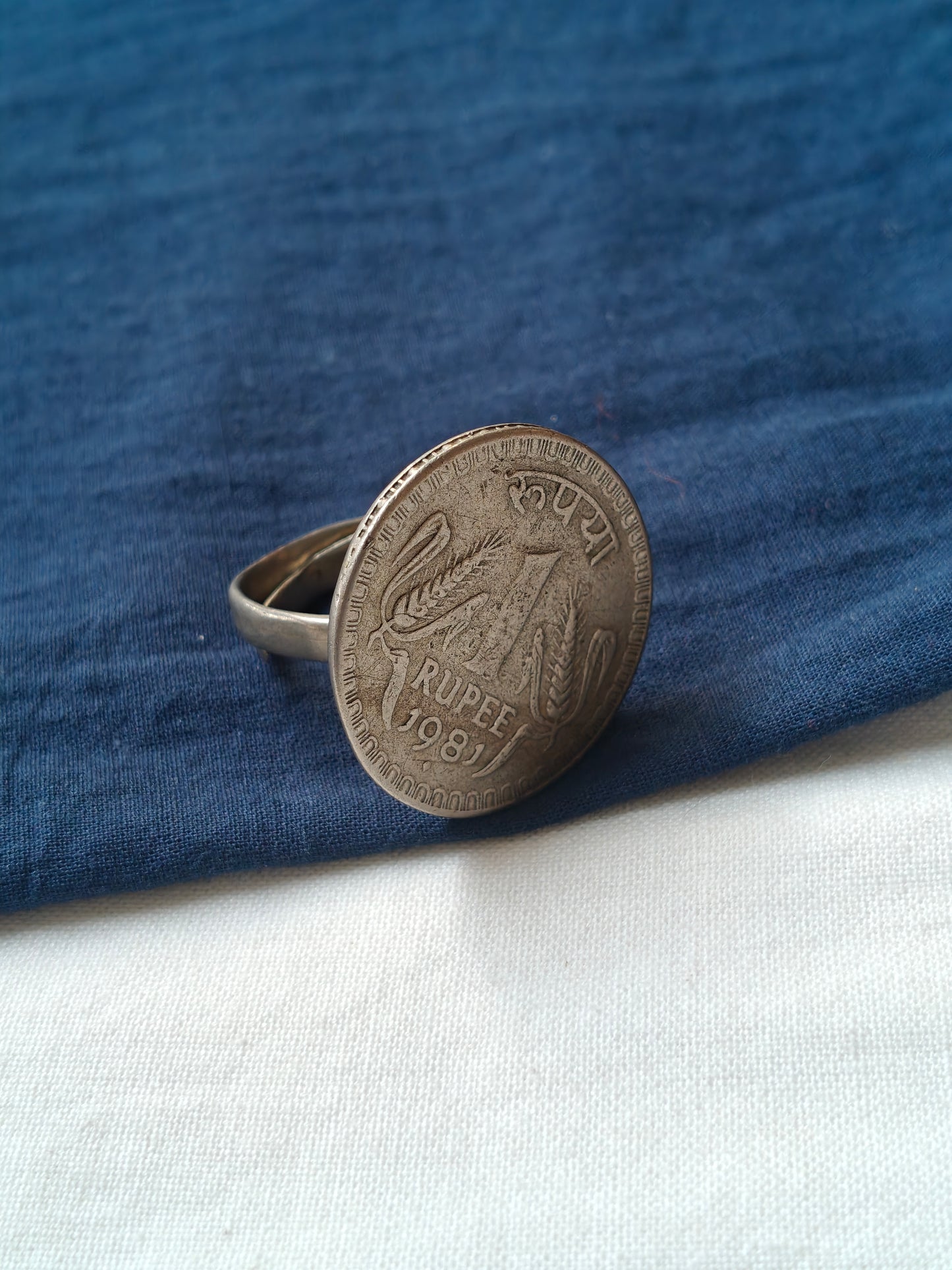 1 rupee coin handcrafted finger ring