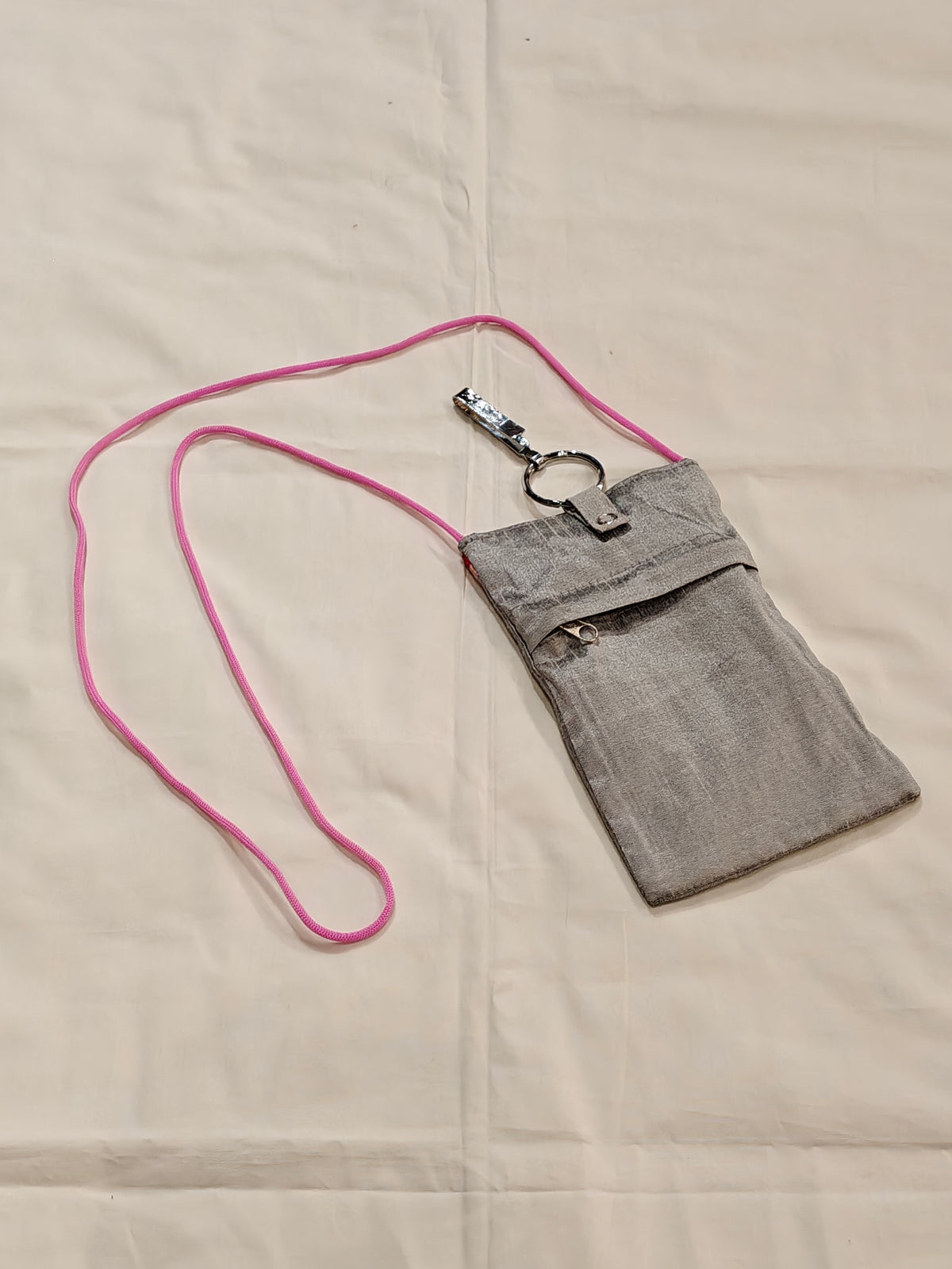 Silk embroidered phone pouches with waist clip on and a sling - multiple options available