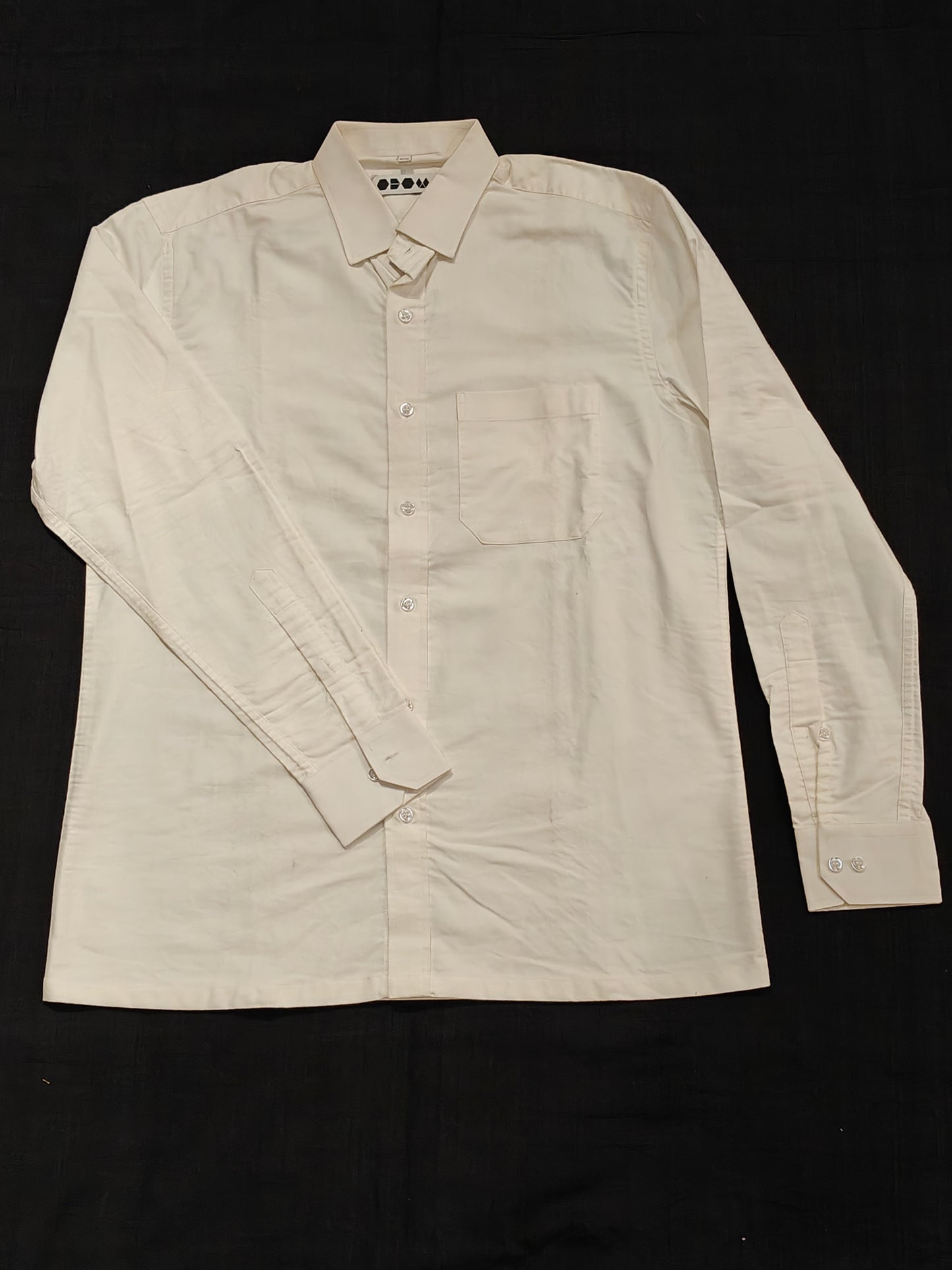 Plain white formal thick cotton shirt for men