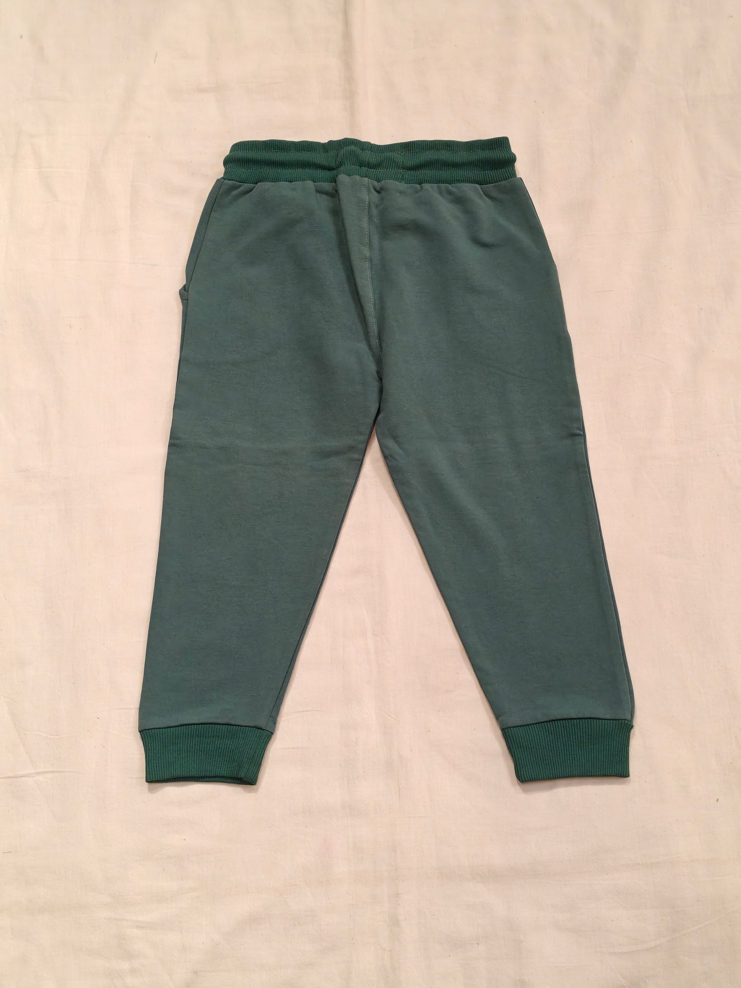 Green cotton jogger pants with skate board print for children