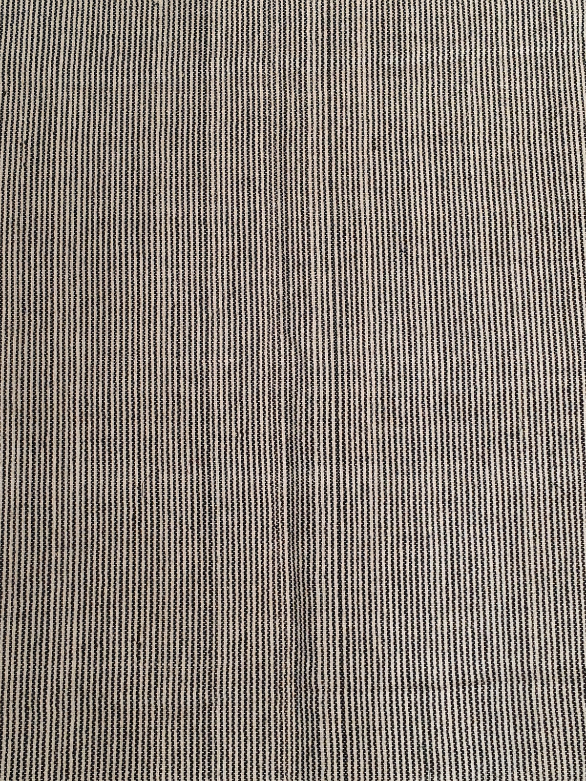 Black and white striped woven texture khadi cotton fabric