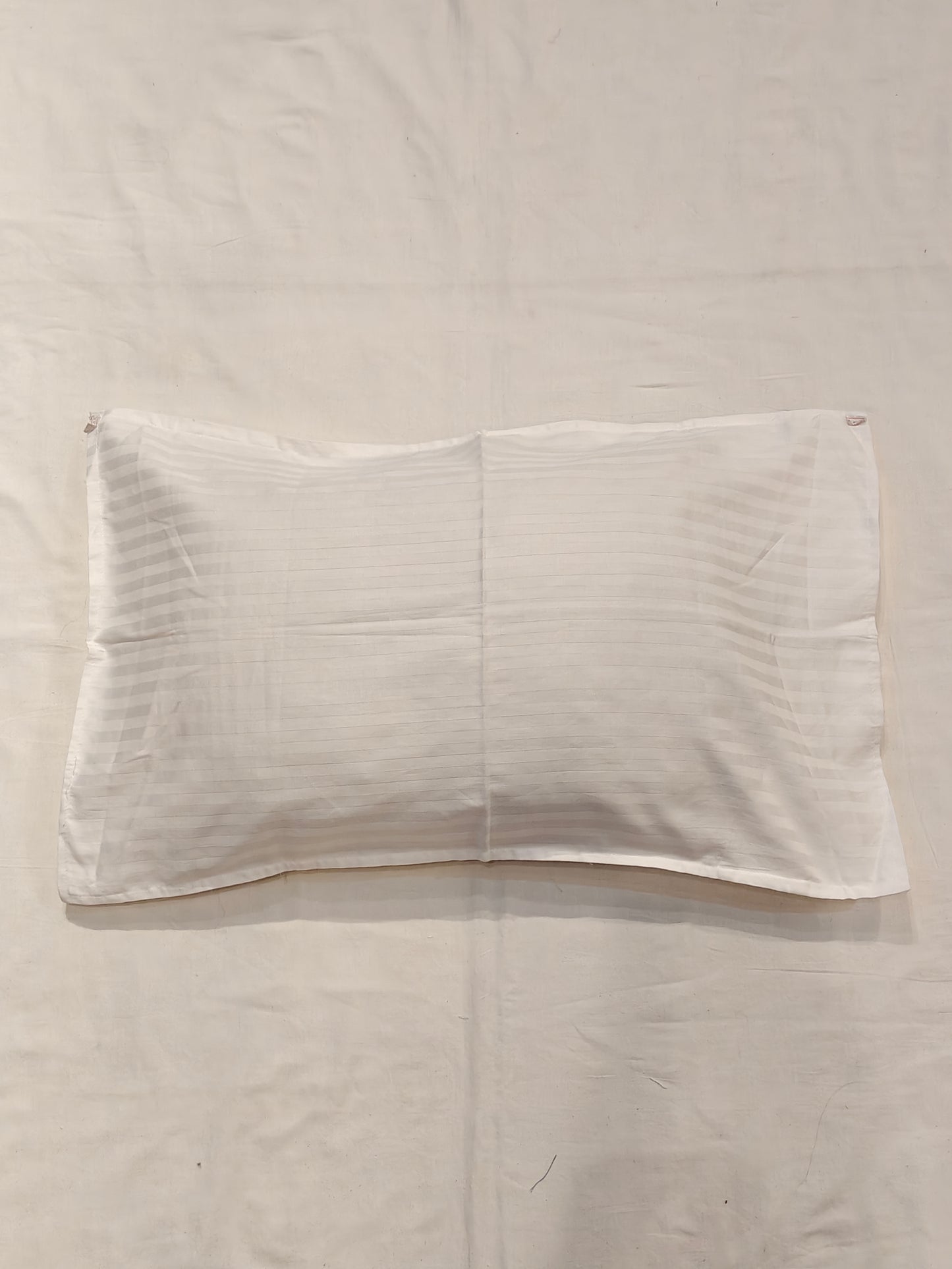 White cotton stripes pillow cover