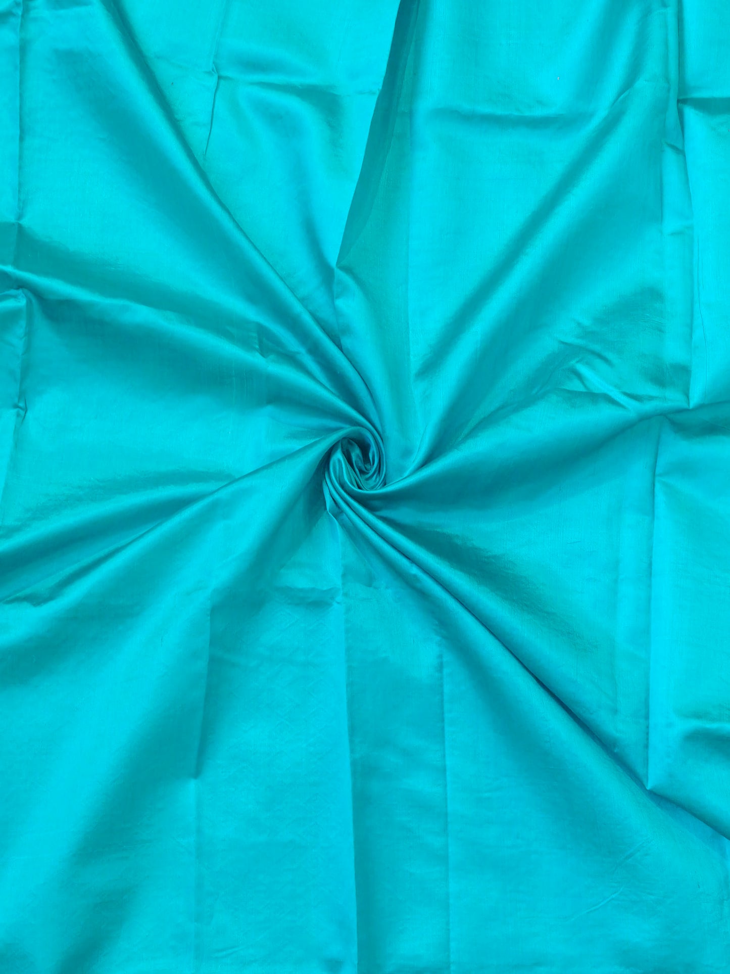 Blue katan silk unstitched handwoven blouse piece with zari border