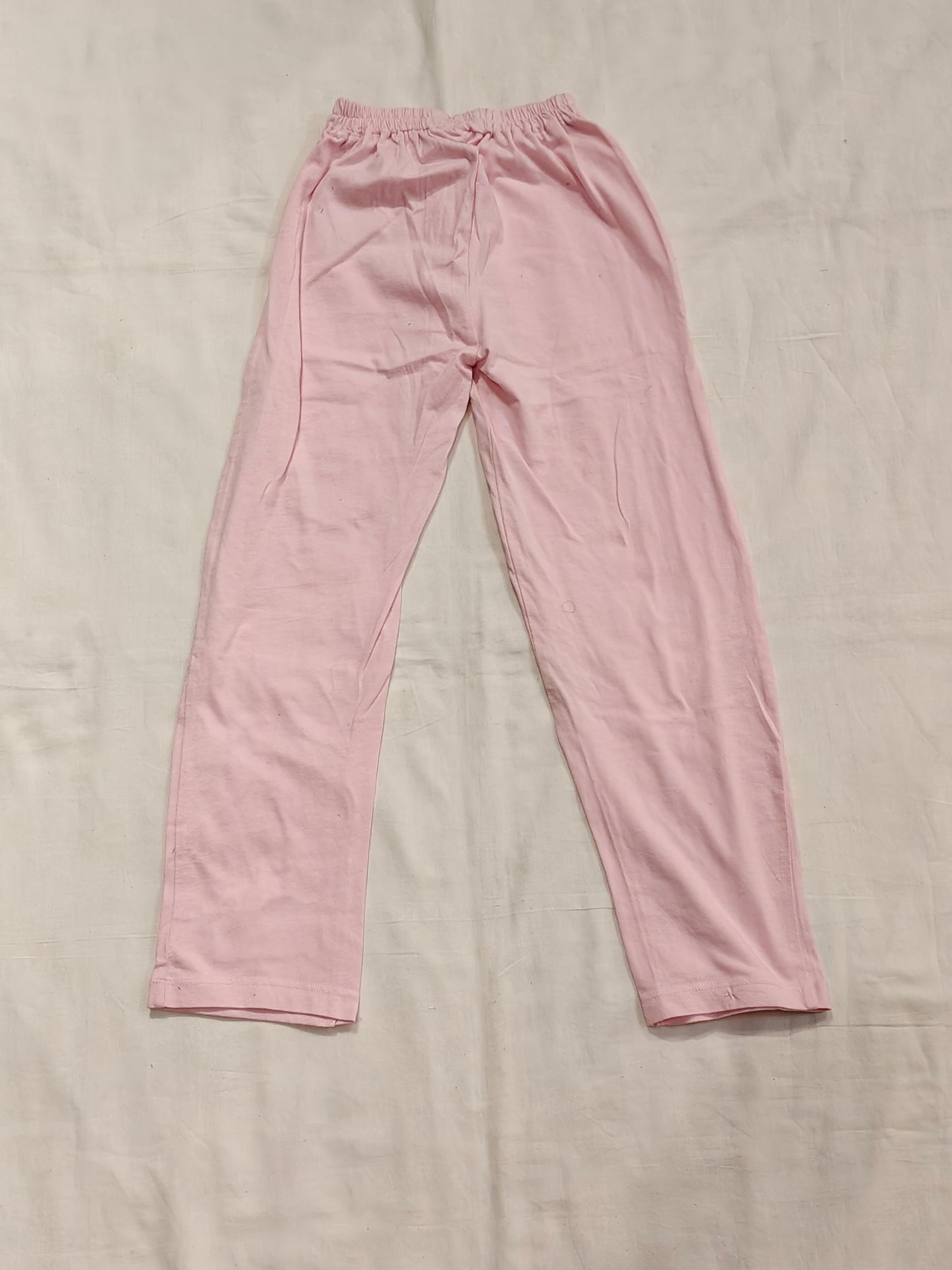 Pink cotton track pants with LOL print for girls