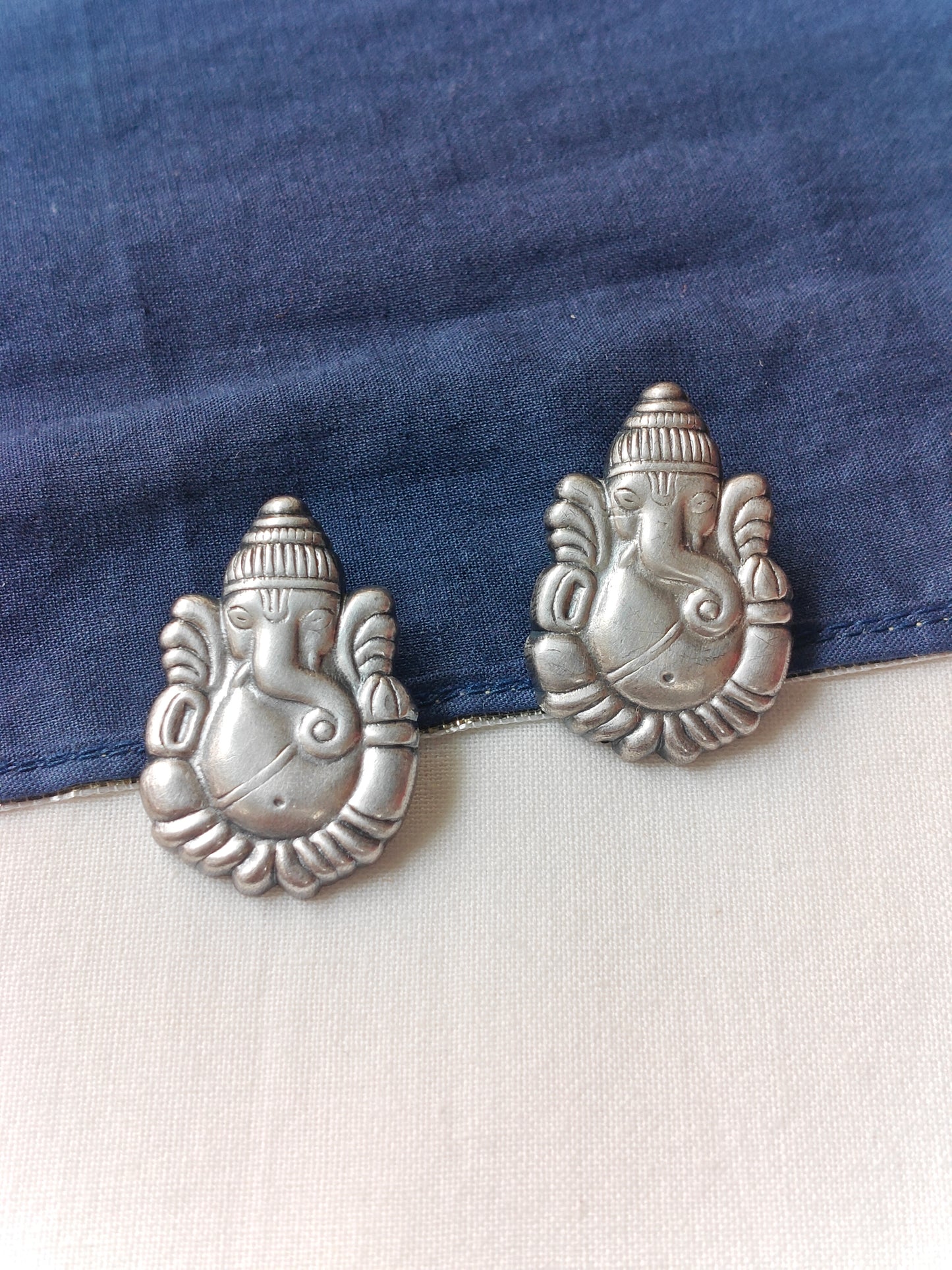Ganesh stud earrings in 92.5 sterling silver