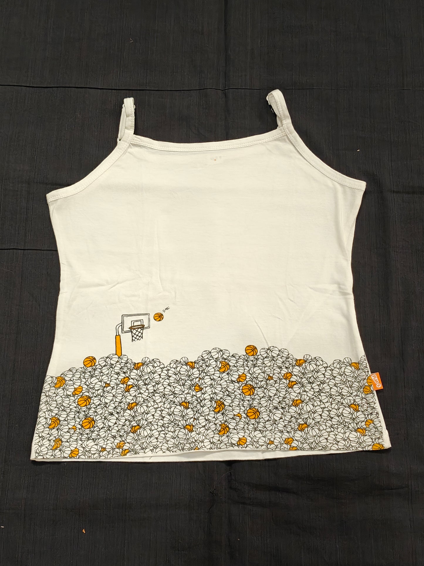 White with basketball prints vest top for girls
