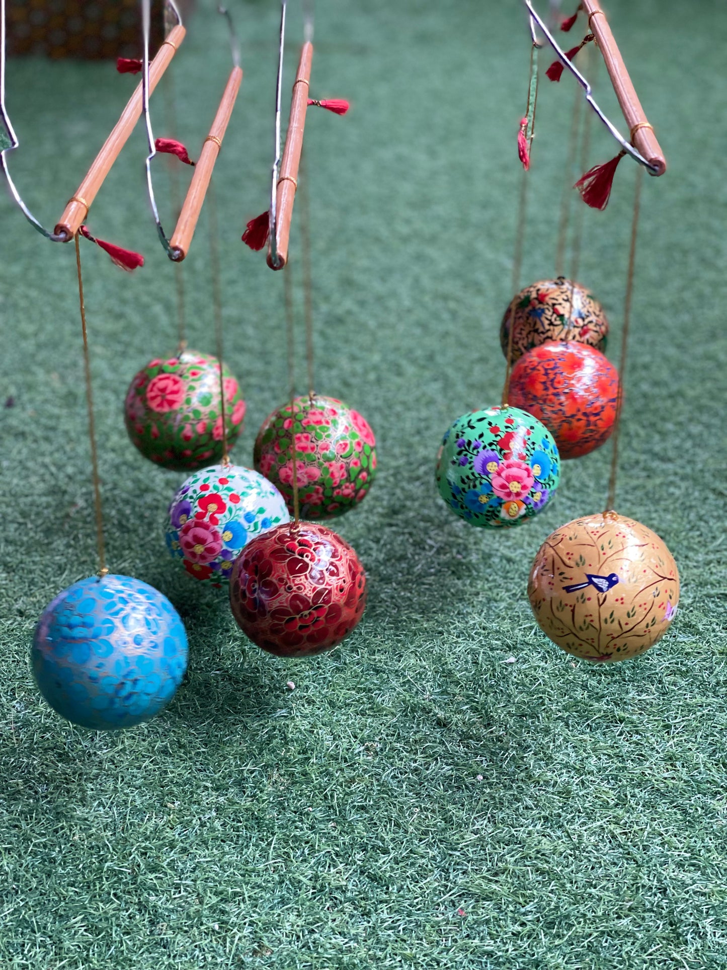 Papier mache ball hanging
