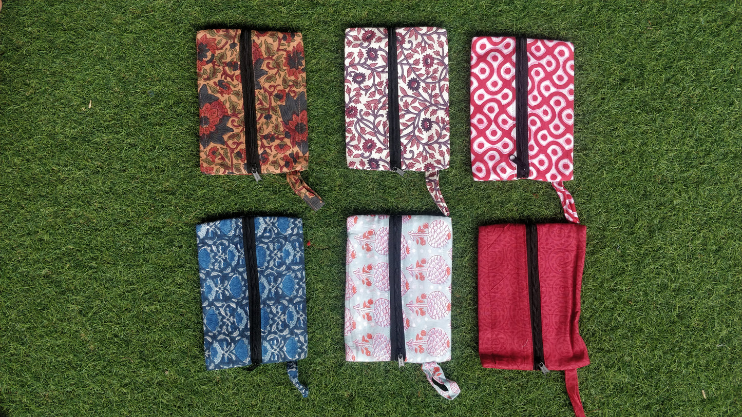 Multi purpose pouch with center zip