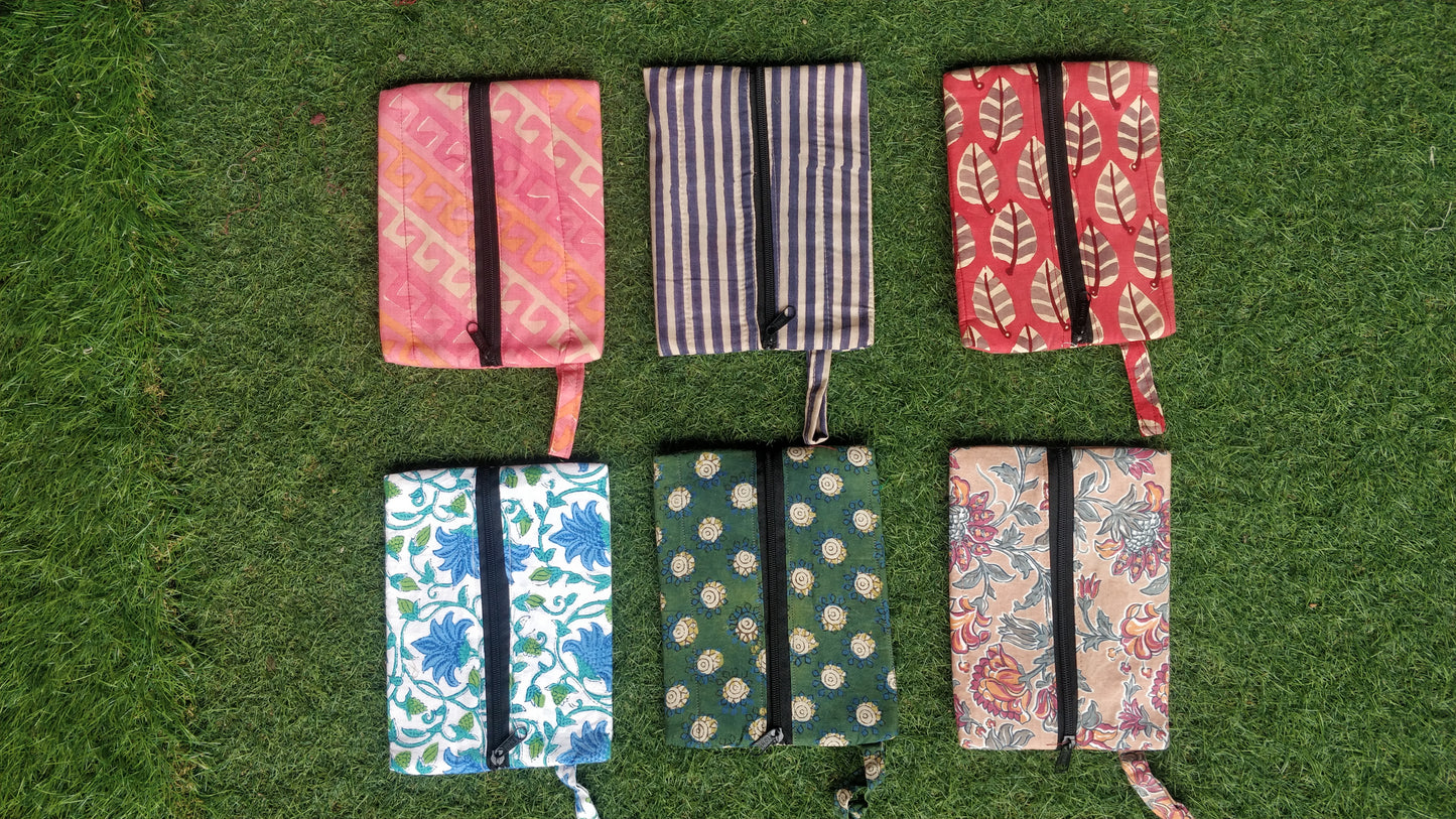 Multi purpose pouch with center zip