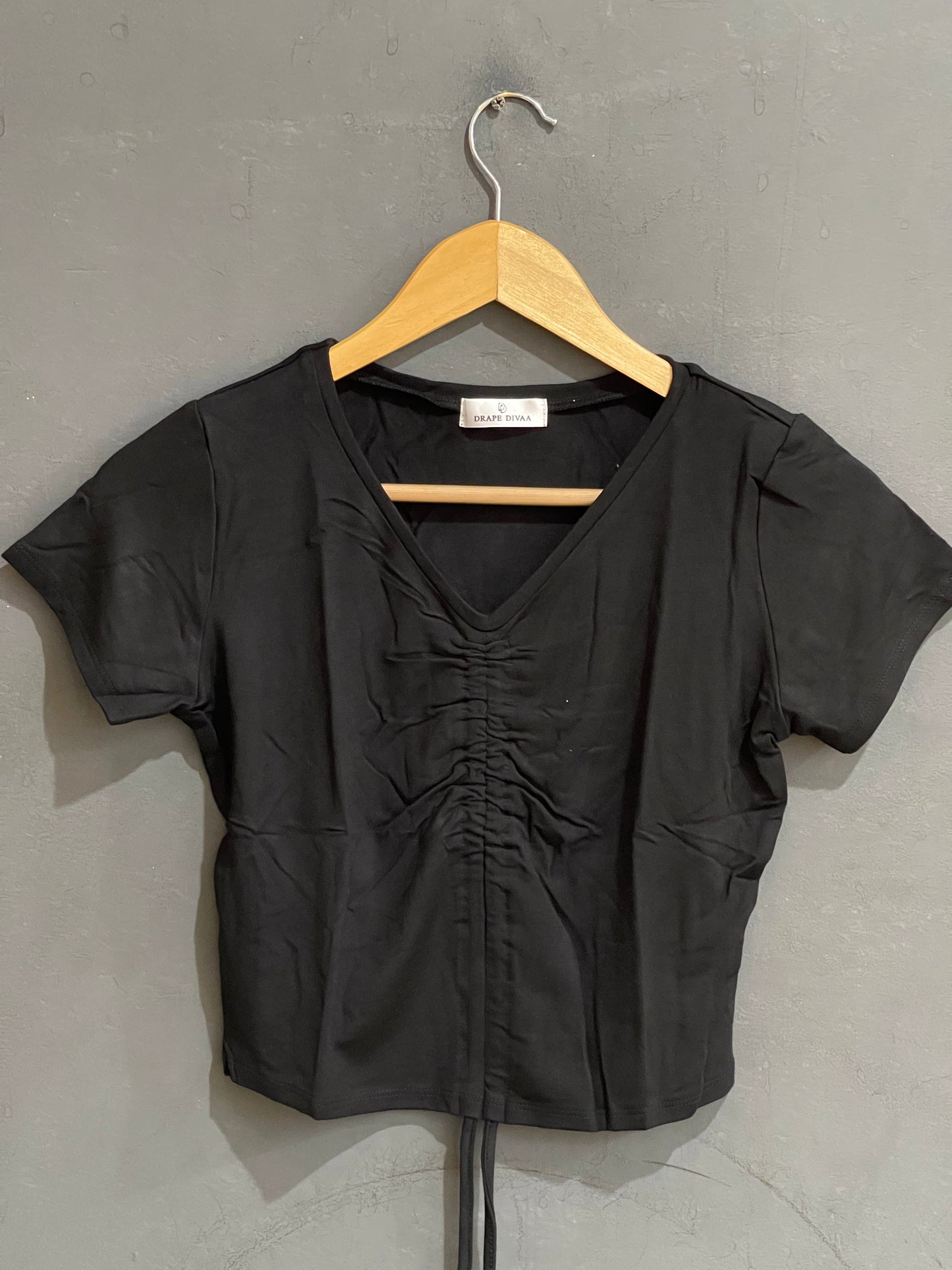 Adjustable front length stretchable free size plain blouse / crop top