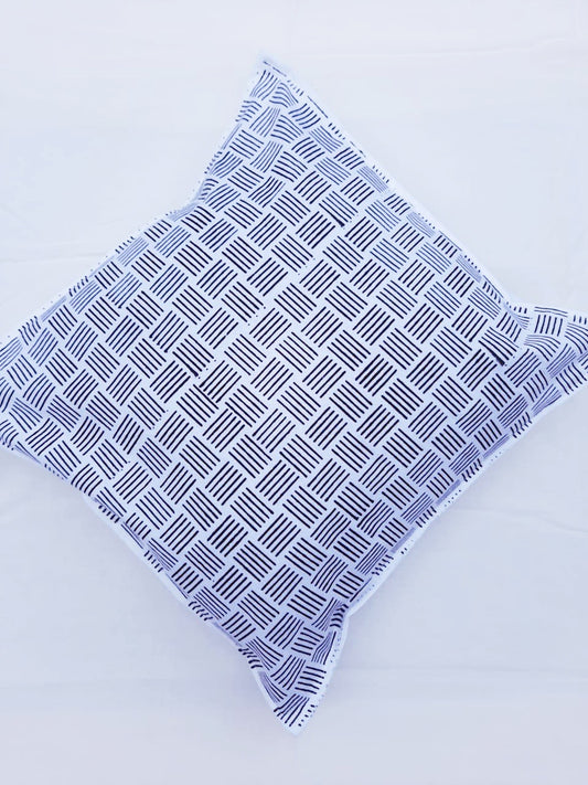 Hand block printed 16x16 inch cotton cushion cover