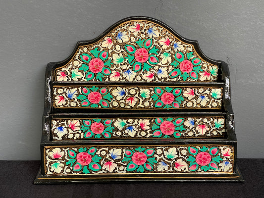 Papier mache letter holder stand - black