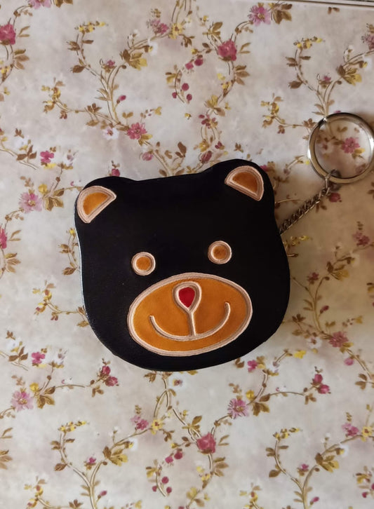 Cute leather handcrafted coin box key ring / bag charms - click to see design options