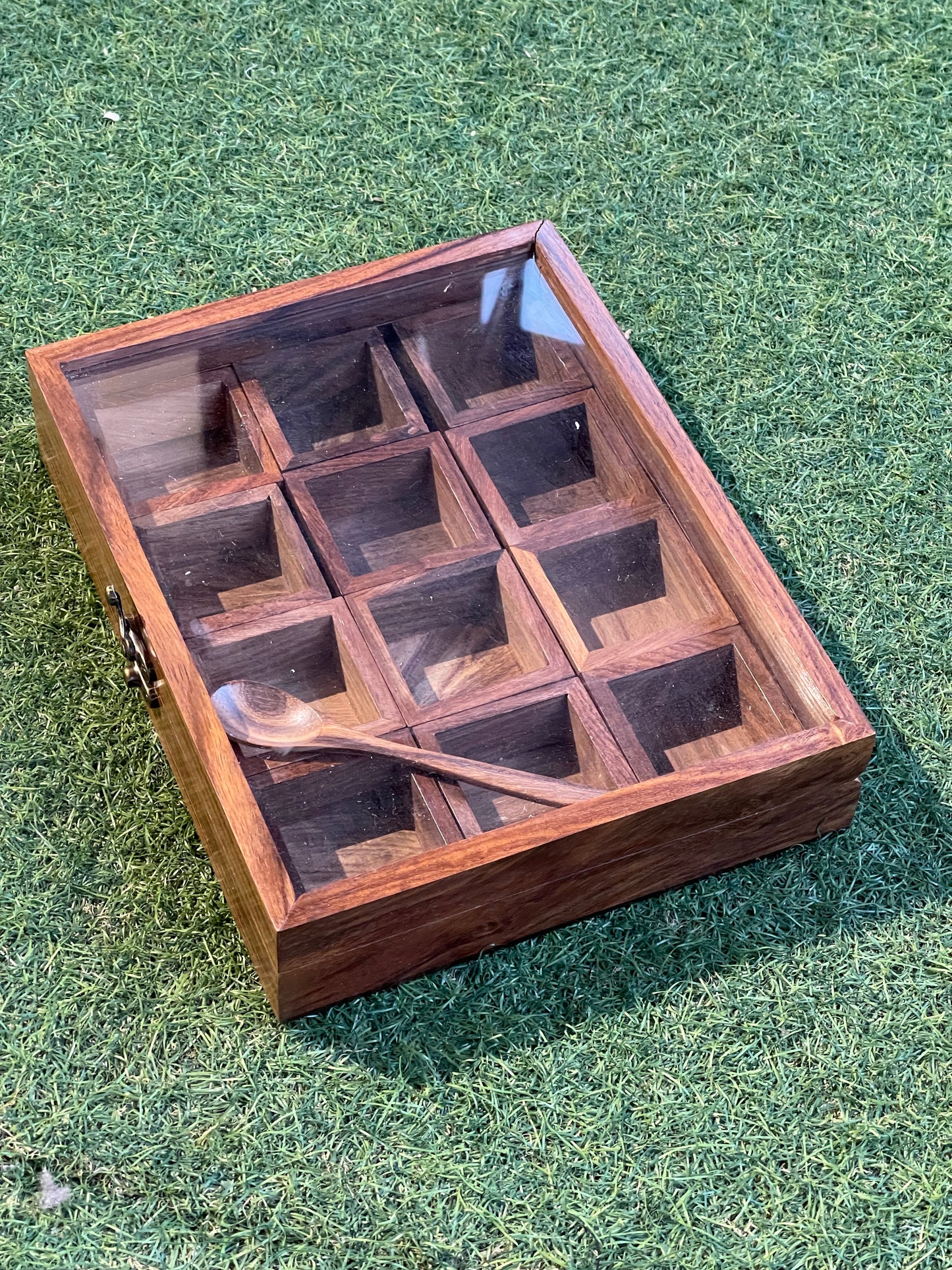 Wooden rectangular masala / trinklet box
