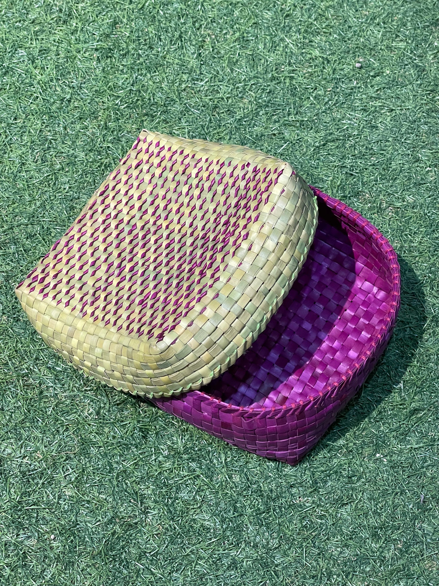 Handmade Palm leaf squarish boxes