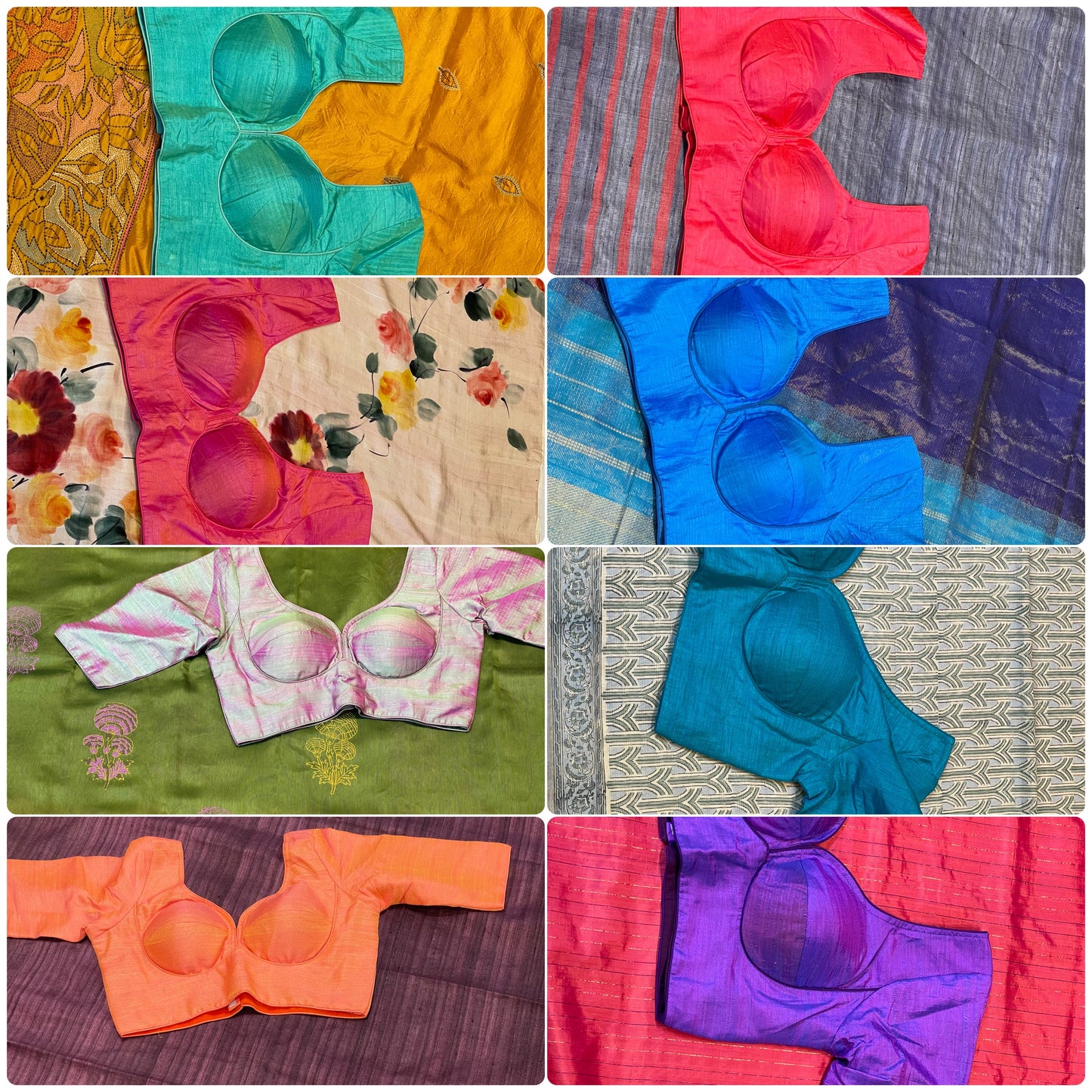 Raw silk sabyasachi cut blouse with sleeves