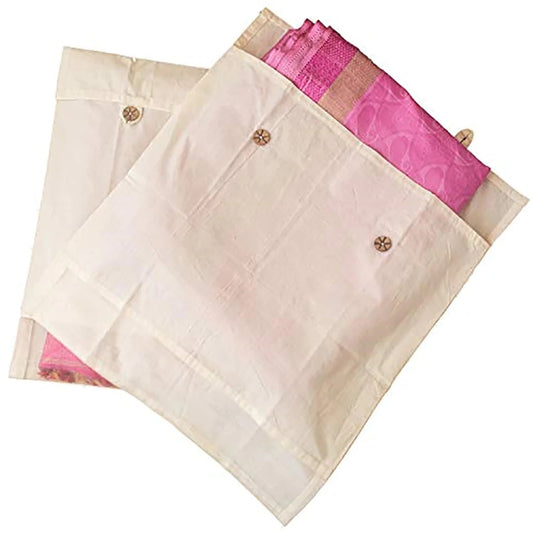 Cotton Saree cover / bag with separate pocket for blouse with see through portion