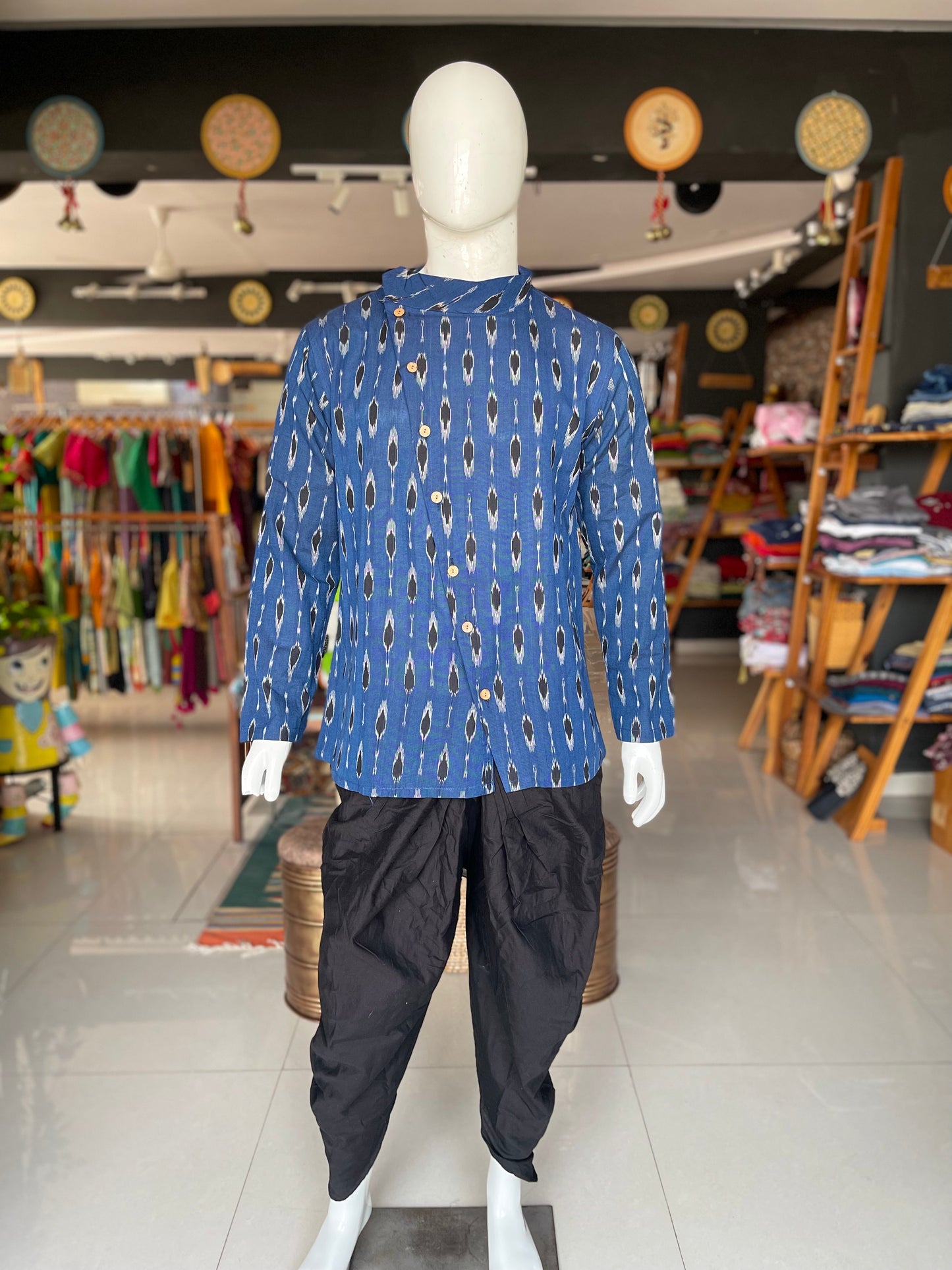 Black cotton afghan / dhoti pants