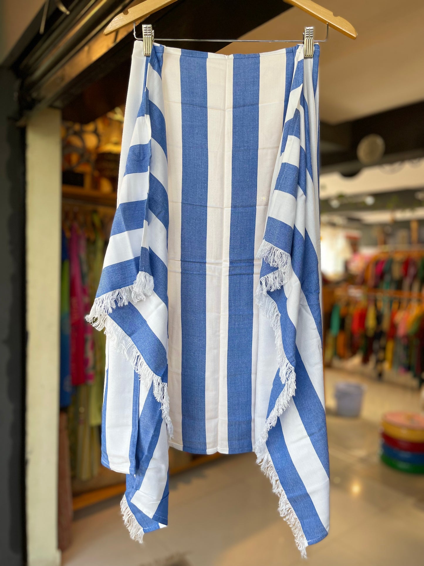Bamboo bath towel blue