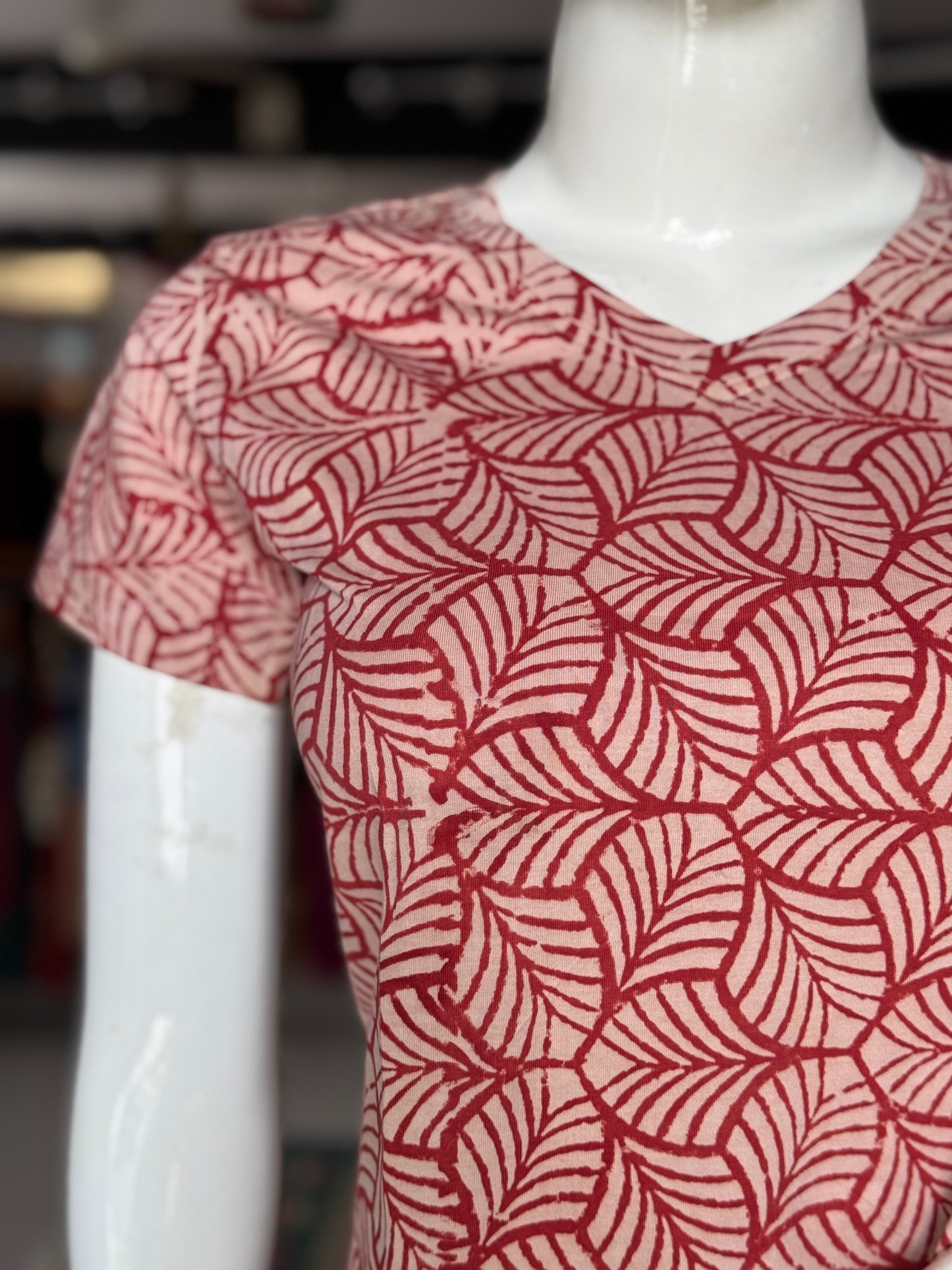 Beautiful cut womens tees - cotton, hand block printed, natural dyed tshirt for women - multiple designs and sizes