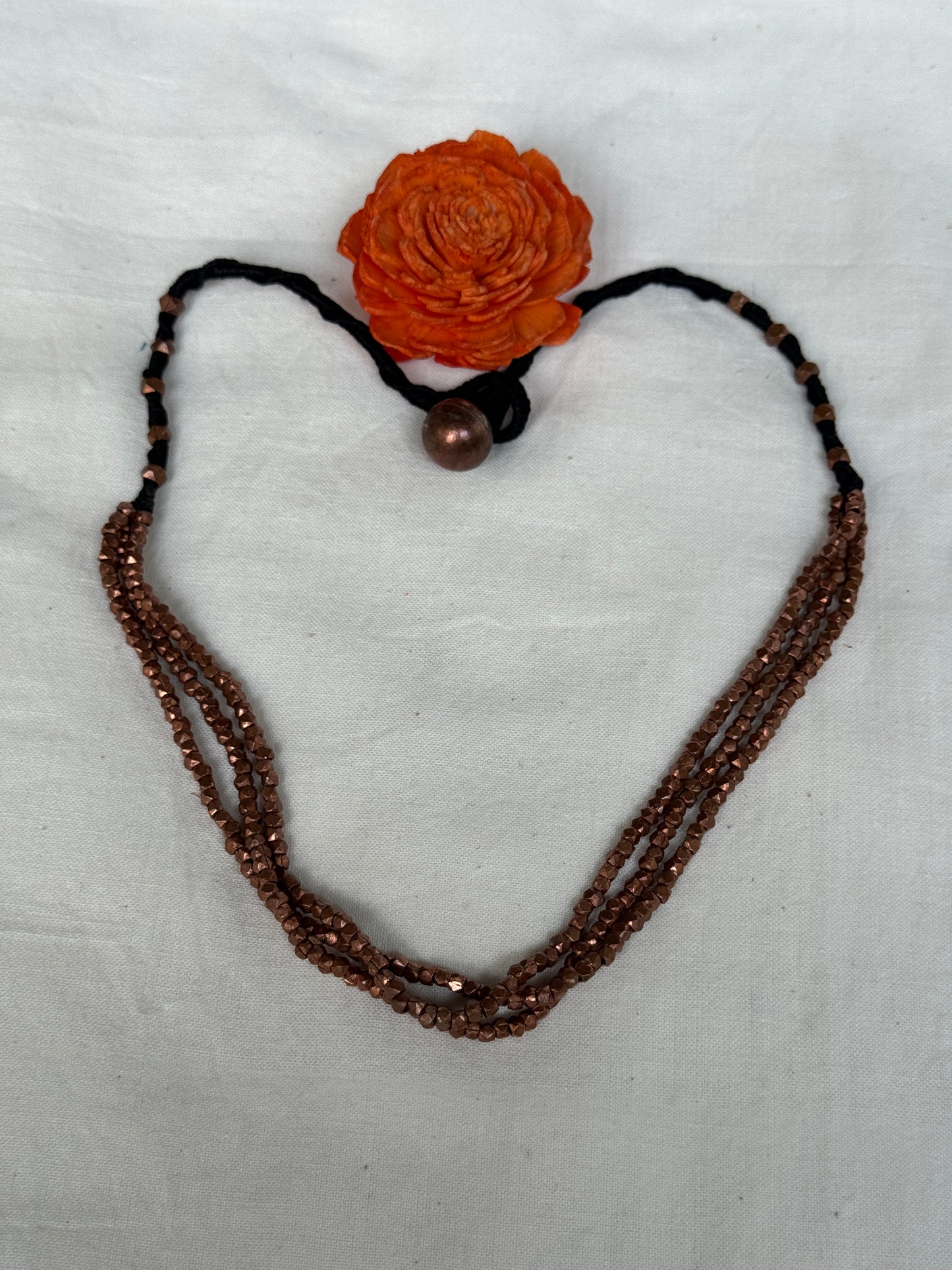 3 layered dokra brass beads neckpiece - click to see finish options
