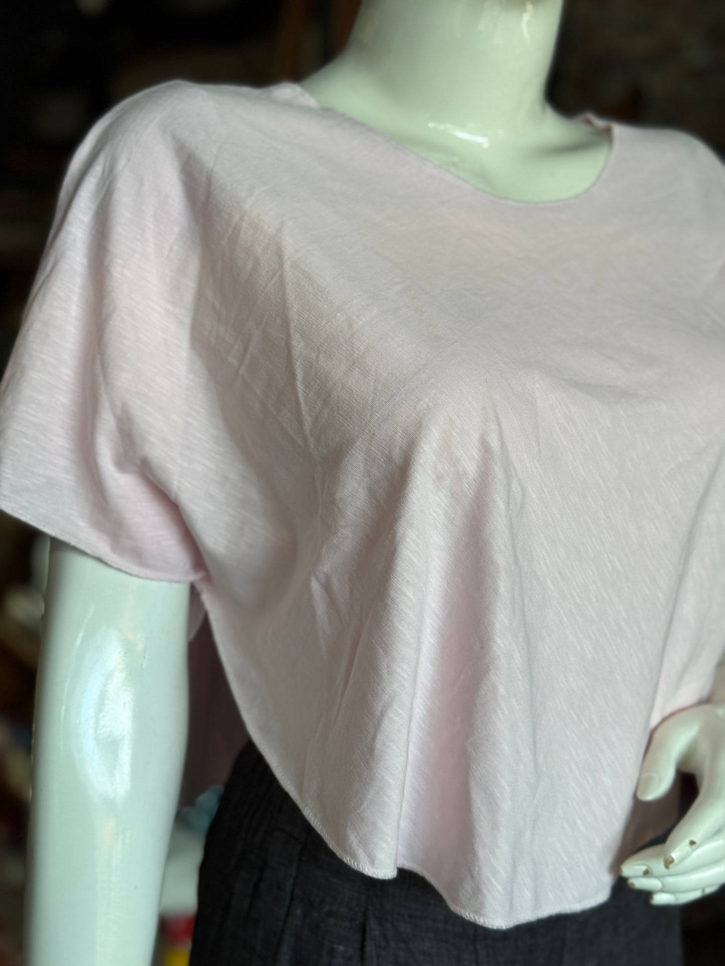 Knit cotton cape style crop top -  free size stretchable