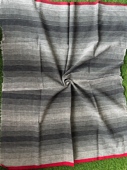 Black stripes Kala cotton handwoven blouse piece